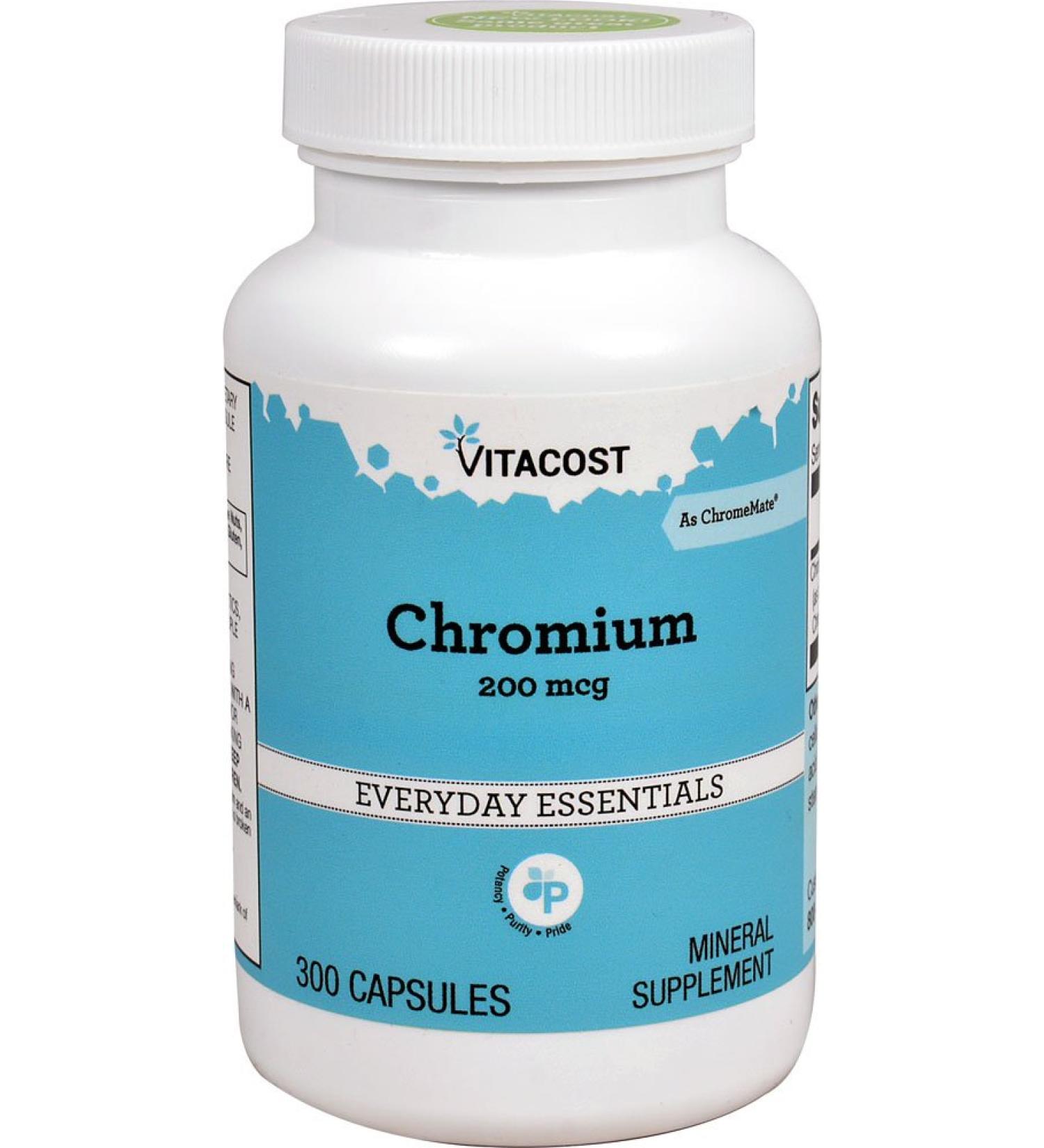 Vitacost GTF Chromium Polynicotinate as ChromeMate - 200 mcg - 300 Capsules
