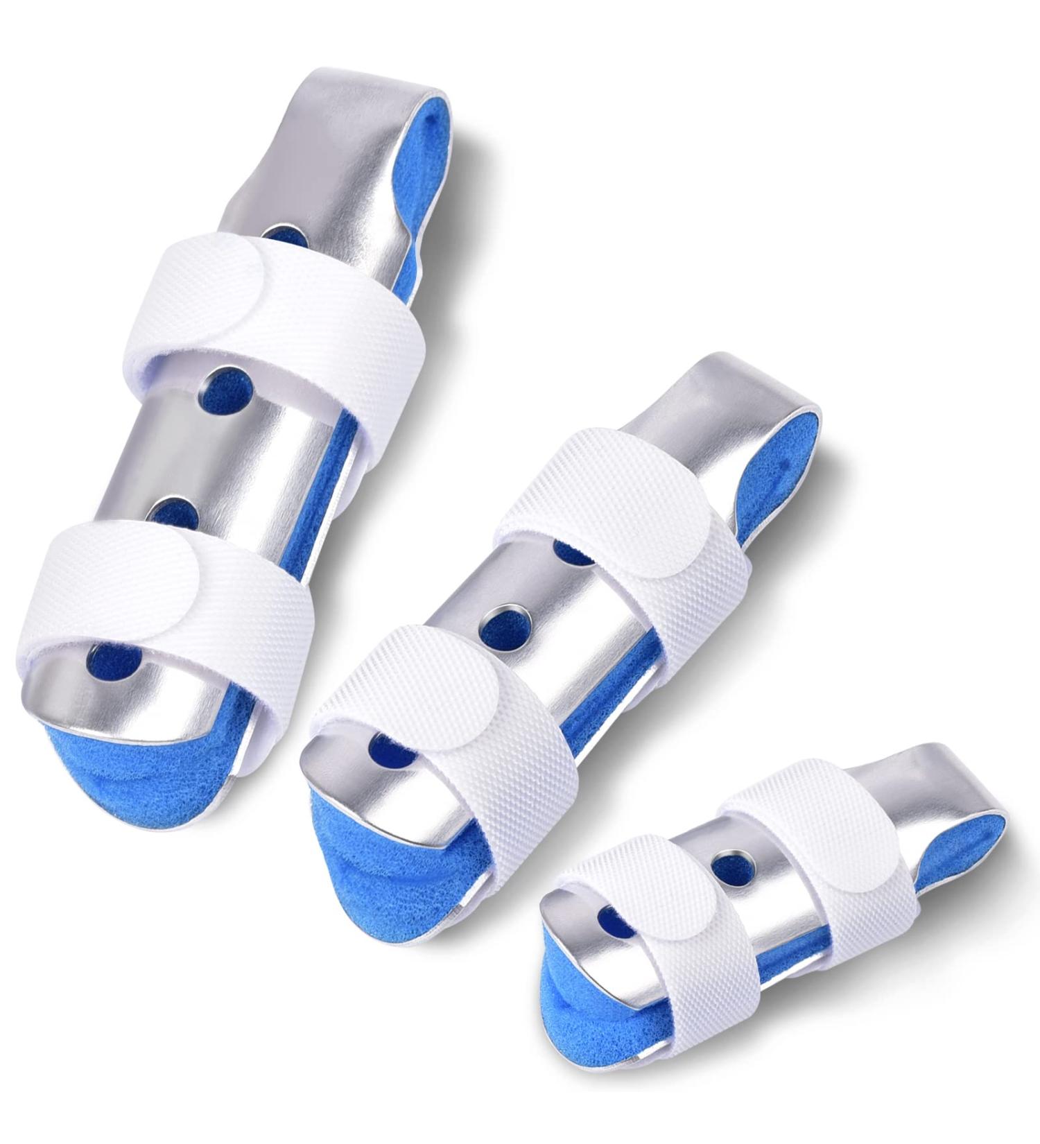 Sopito Finger Splint Set - 3PCS Finger Support Braces for Broken Fingers, Arthritis, Knuckle Immobilization - Blue - Buy Online on GoSupps.com