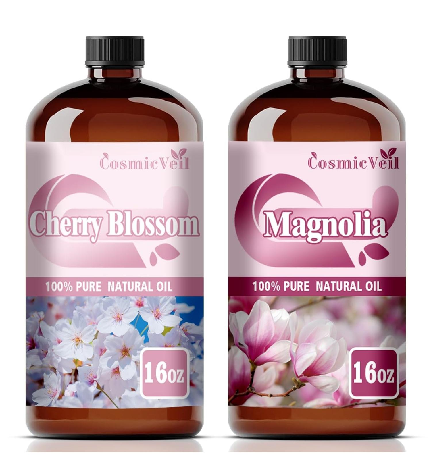 Cherry Blossom Essential Oil and Magnolia Essential Oil 16 Fl Oz (480Ml) Fragrance Oil for Aroma Diffuser Humidifier Home Fragrance Spa Cleaning Body Care Massage Yoga DIY Candle - Buy Online on GoSupps.com