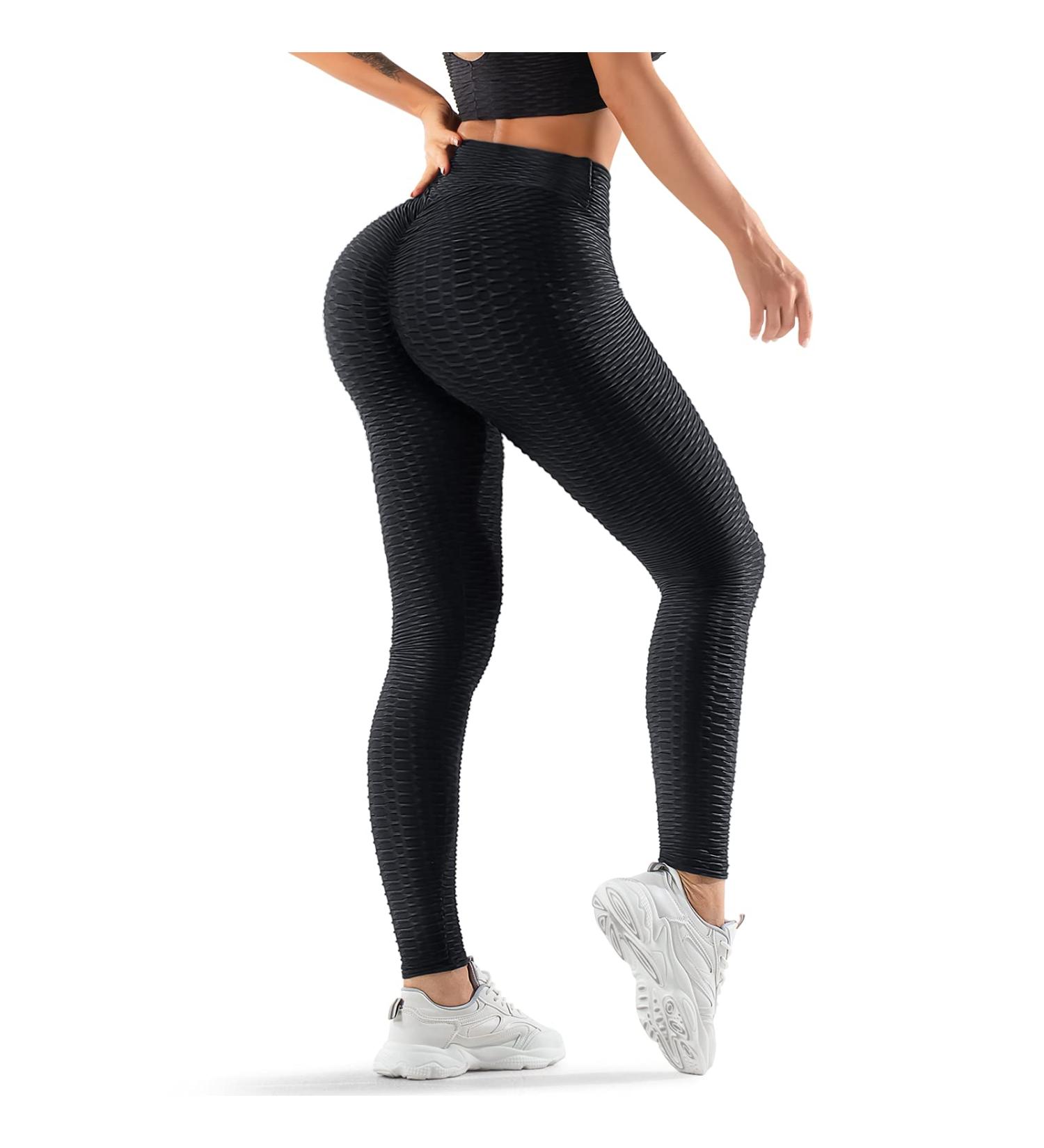 Oielai Women's High Waist Push Up Leggings | TikTok Fitness & Yoga Pants - Black - Buy Online on GoSupps.com