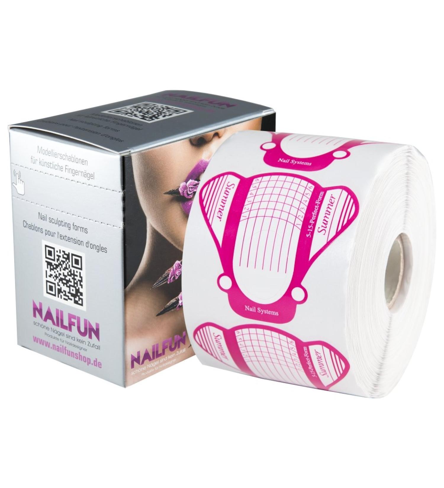 1 roll (500 pieces) Self-adhesive butterfly pink modeling template extra breadth for the artificial fingernail modeling including donor box