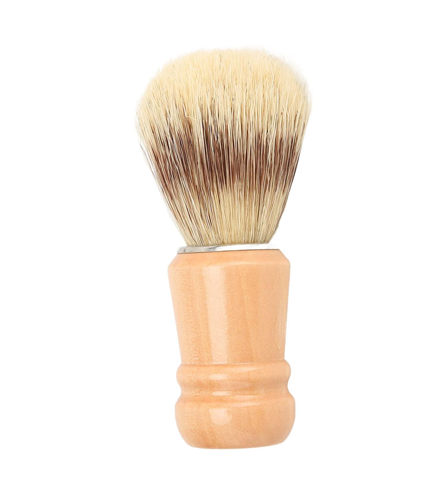 Handmade Beard Razor Brush - Wooden Handle Men's Shaving Brush with Dense Bristles for Home & Salon Use - Buy Online on GoSupps.com