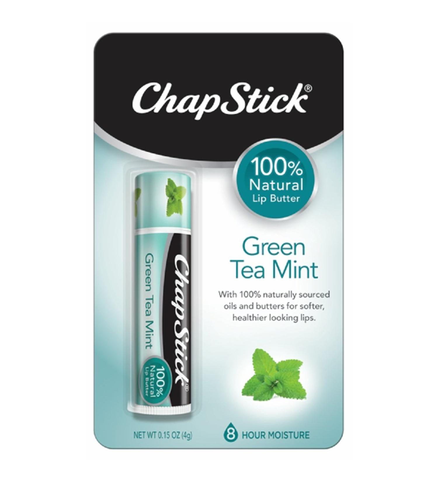 ChapStick Green Tea Mint Lip Butter - 100% Natural Ingredients - Moisturizing Lip Balm 0.15 Oz - Buy Online on GoSupps.com