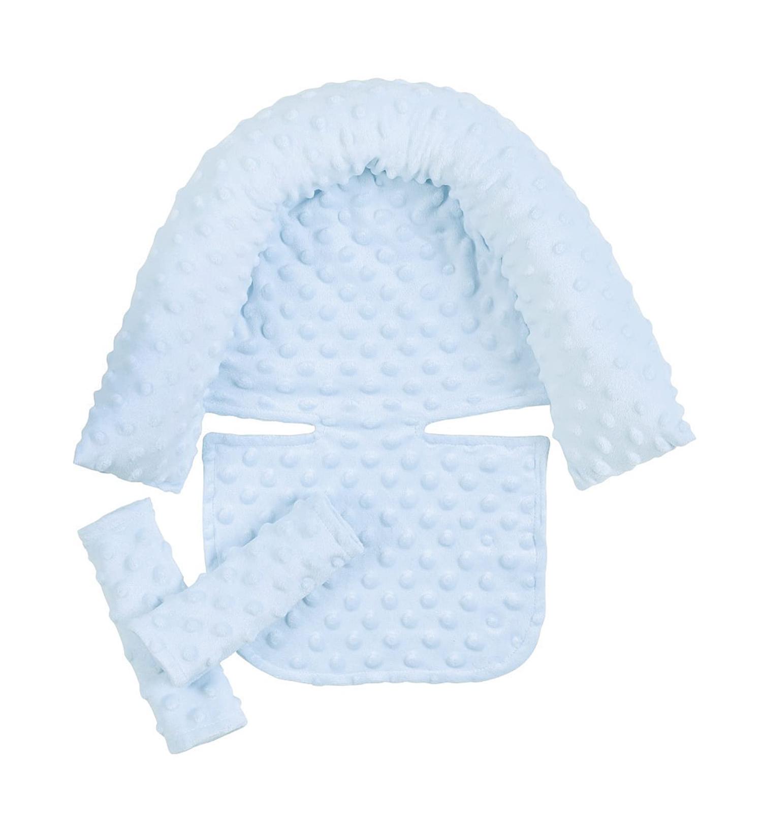 Baby Head Neck Support Pillow & Strap Covers - Blue Infant Car Seat Headrest Protector & Cushion for Stroller - Buy Online on GoSupps.com