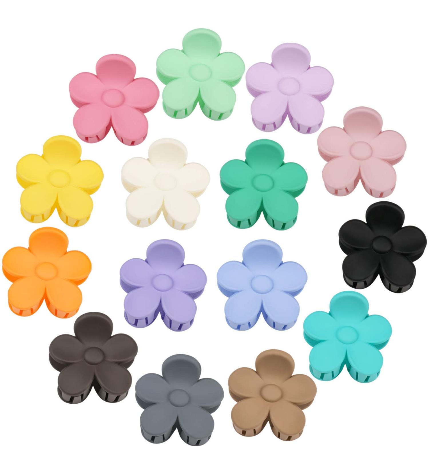 15 PCS Small Flower Hair Claw Clips for Women Girls - 1.49 Inch Jaw Clips in 15 Colors - Nonslip Strong Hold Hair Accessories - Buy Online on GoSupps.com