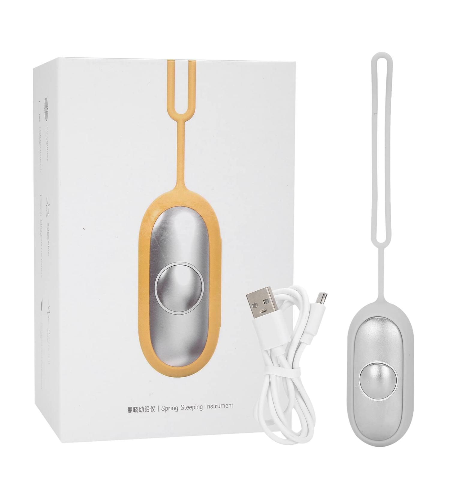 Microcurrent Sleep Aid Device for Anxiety & Insomnia Relief - USB Charging, Silver - Buy Online on GoSupps.com