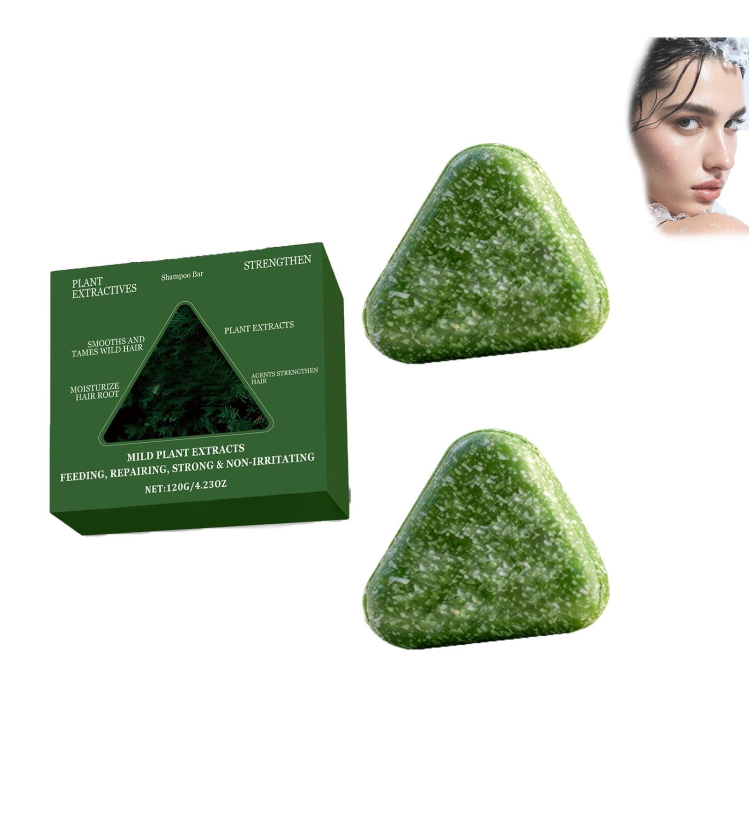  ZLHHRZJX Nature Triangle Shampoo Bar: Strengthens and smoothes hair. Natural vegetable soap. Firm shampoo and conditioner for all hair types. Suitable for men and women. (4 pieces) - Buy Online on GoSupps.com