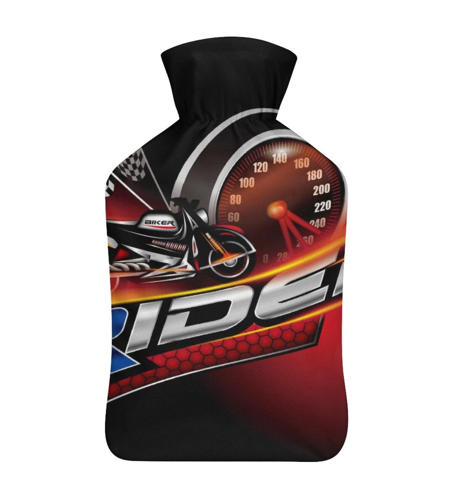 Driver Motorcycle Hot Water Bottle with Plush Cover - Hand Warmer for Adults & Kids | 26.5x15.3cm - International Shipping - Buy Online on GoSupps.com