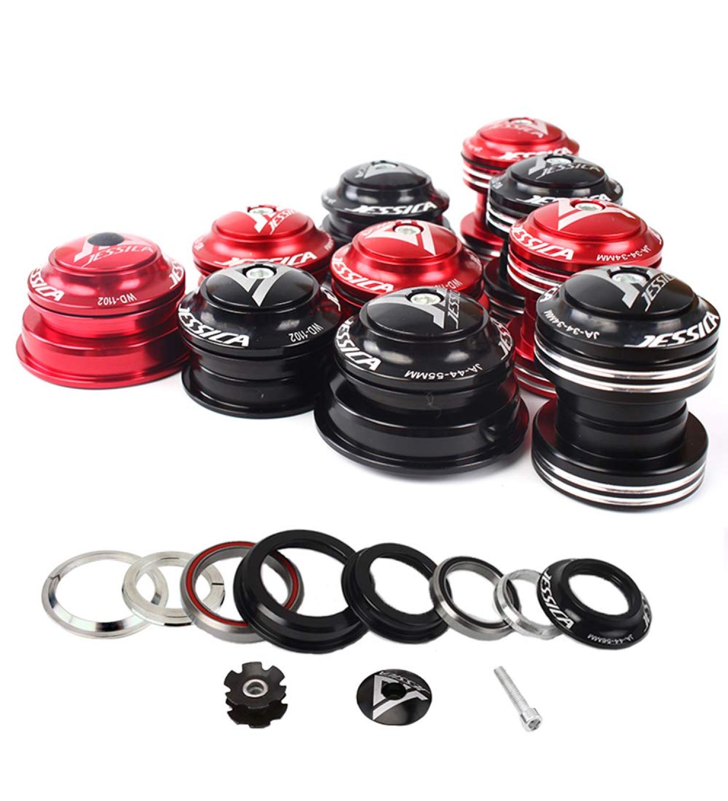 Jessica US Stock Lightweight 1 1 8 Threadless MTB Headset Fits Mountain Road Bikes Double Sealed Bearings Straight Tapered Tube Black