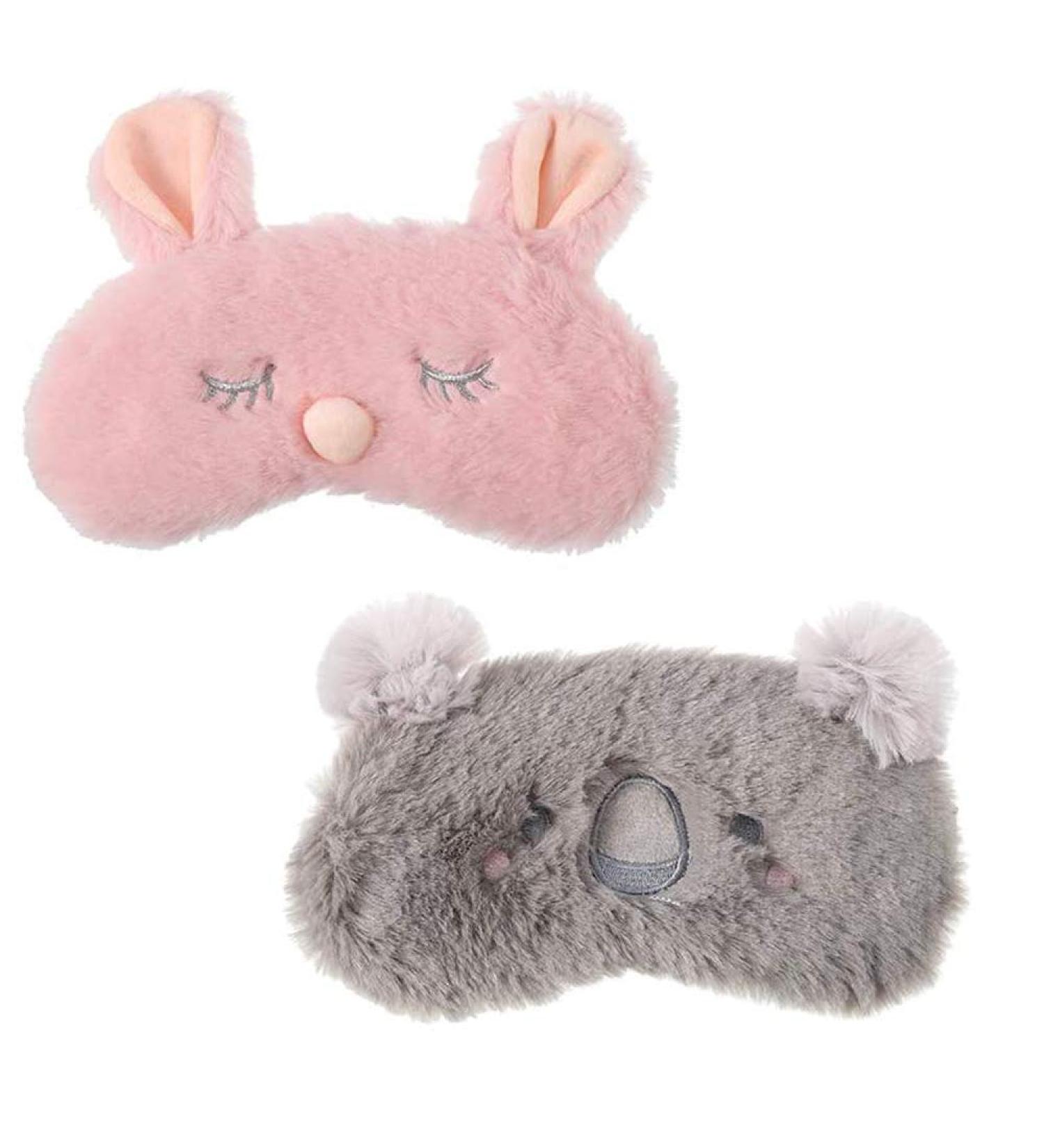 2 Pcs Bunny Koala Sleep Eye Masks for Kids & Adults | Multicolor Animal Eye Mask for Better Sleep - Buy Online on GoSupps.com