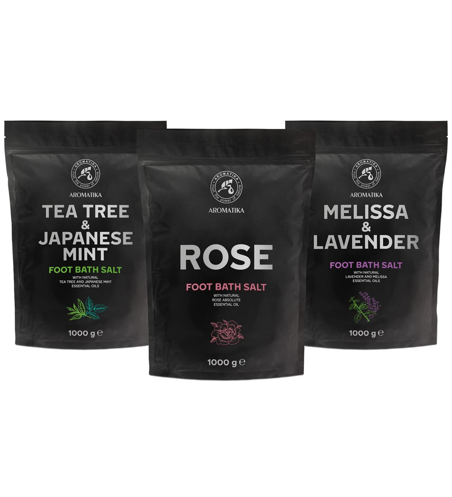Sel de Bain pour Pieds aux Huiles de Lavande et M lisse -Th la Menthe Poivr e - Rose 3x1000g - Bain pour Pieds au Sel de Mer Naturel - Trempage pour Pieds - P diluve Bain de Pieds - Aromath rapie - Buy Online on GoSupps.com