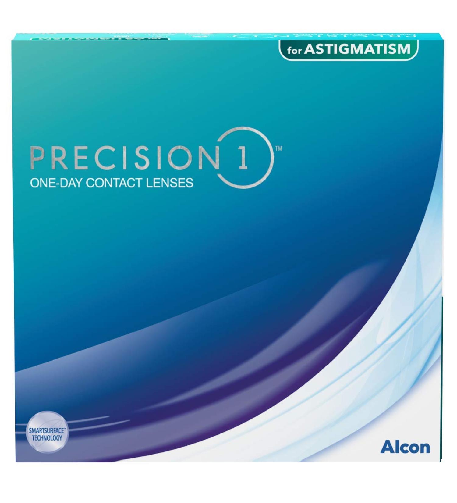 PRECISION1 Toric daily soft lenses 90 pieces / BC 8.5 mm / DIA 14.5 mm / CYL 1.25 / AXIS 150 / -6.00 diopters colorless