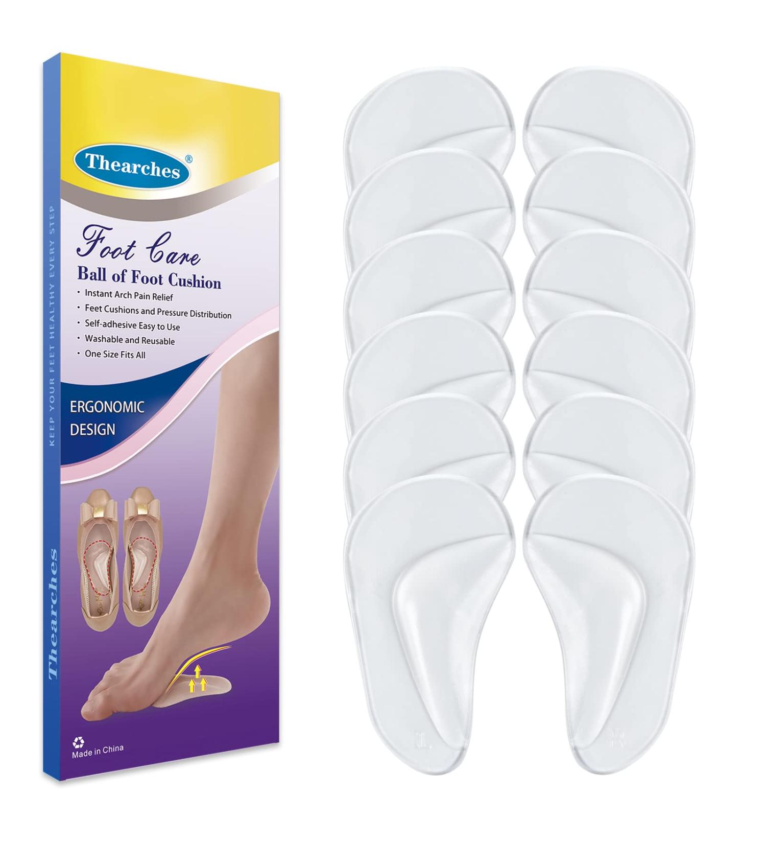 6 Pairs Gel Arch Support Pads - Plantar Fasciitis Shoe Inserts - High Arch Pad Flat Feet Cushions - Relieve Foot Pain - One Size for Women Men (Clear) - Buy Online on GoSupps.com