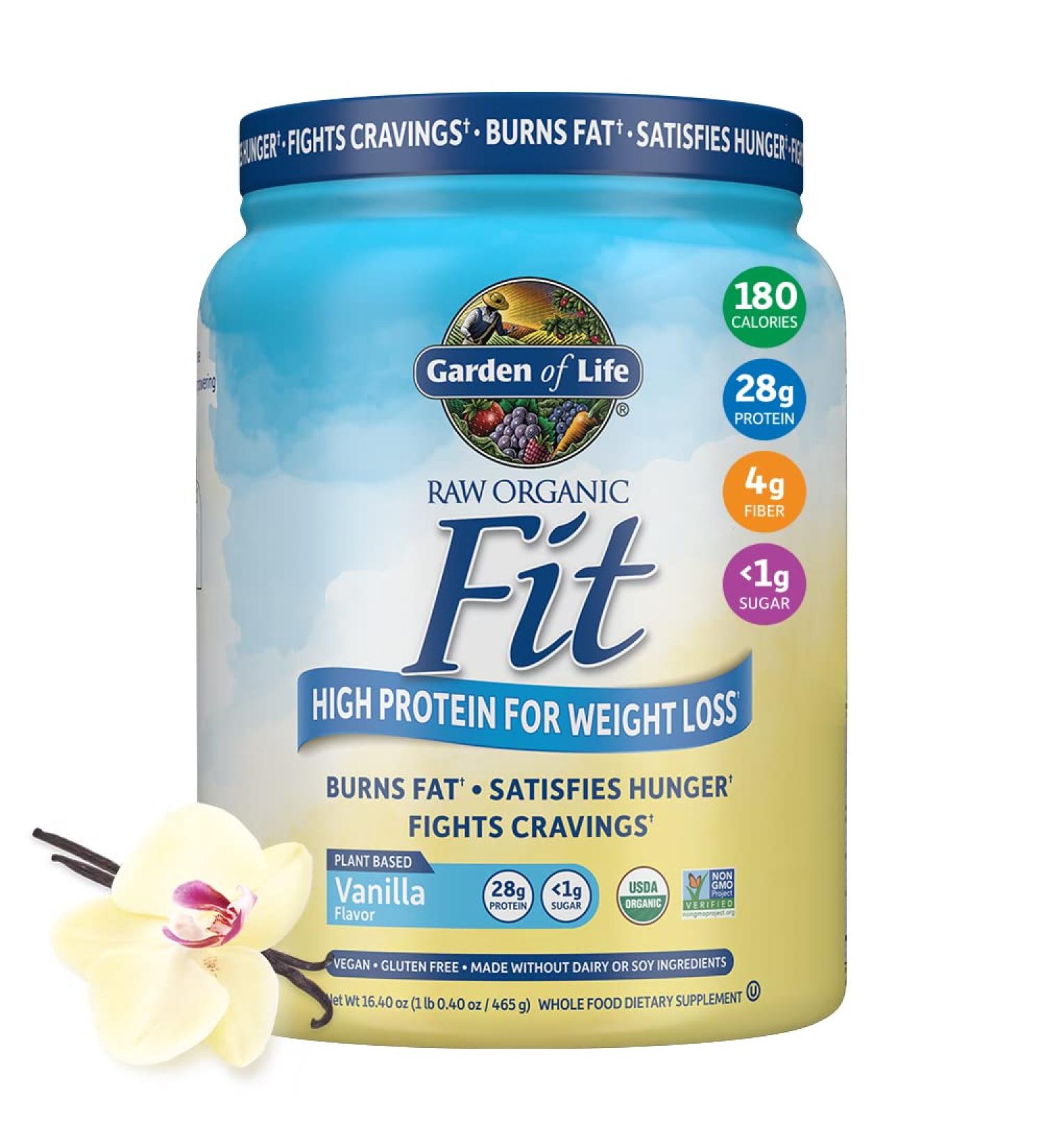 Garden of Life RAW Organic Fit High Protein for Weight Loss Vanilla 16.1 oz (457 g) - Buy Online on GoSupps.com