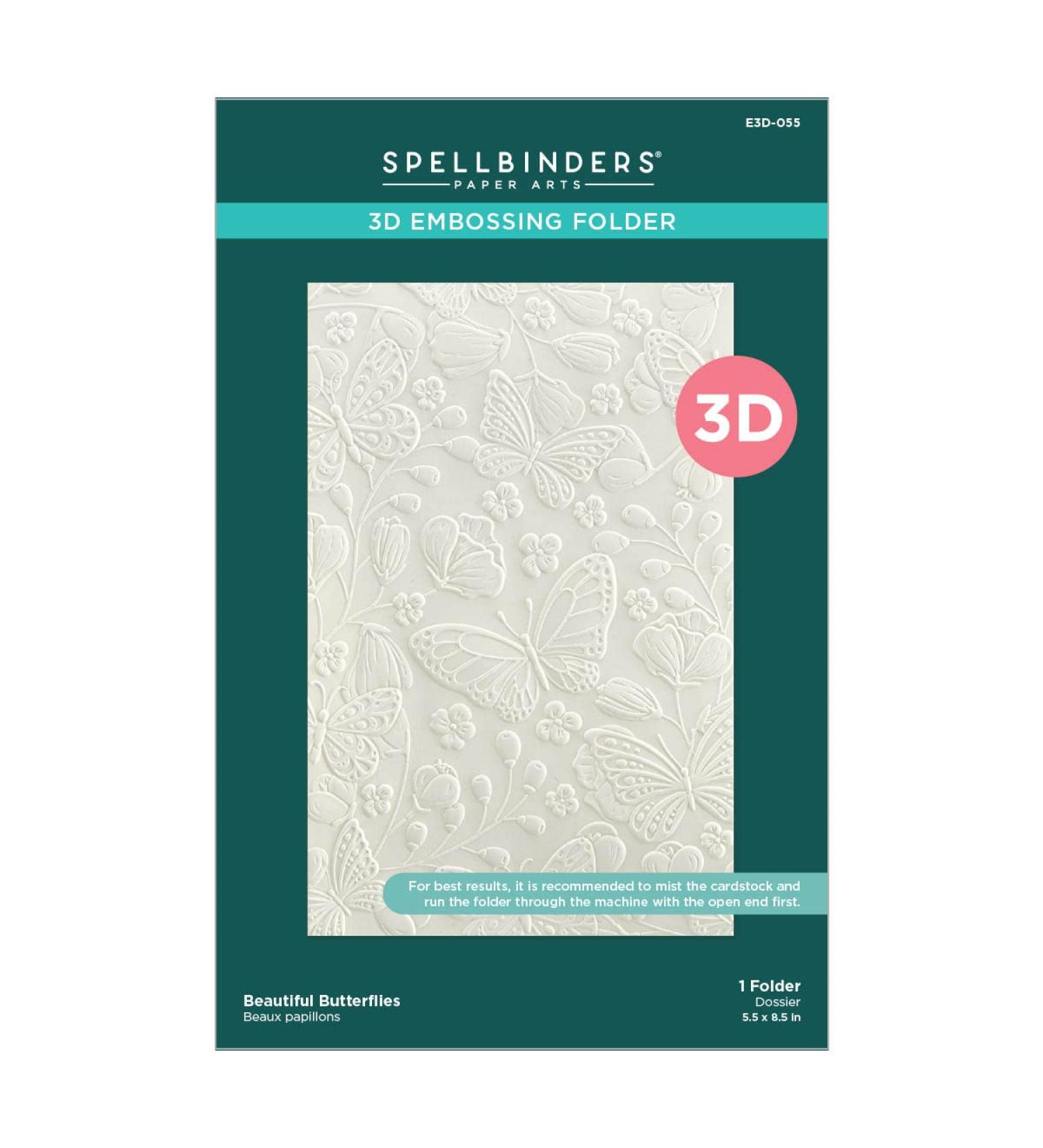 Spellbinders Beautiful Butterflies 3D Embossing Folder - Clear | Shop Now - Buy Online on GoSupps.com