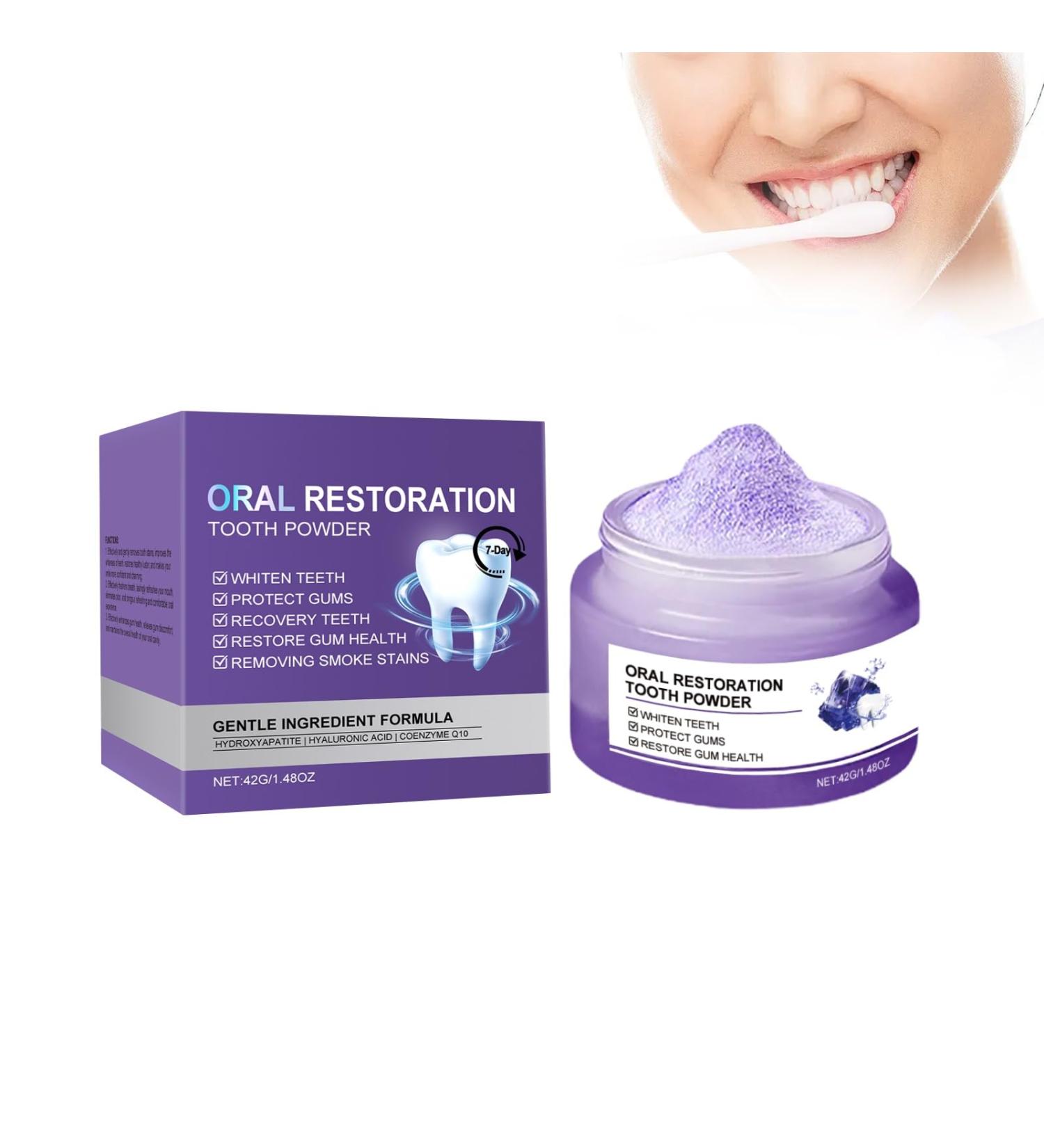 Purple Teeth Restoration Mineral Powder Tooth Powder Effective in Strengthening Teeth and Gums for Daily Use(1pcs) - Buy Online on GoSupps.com