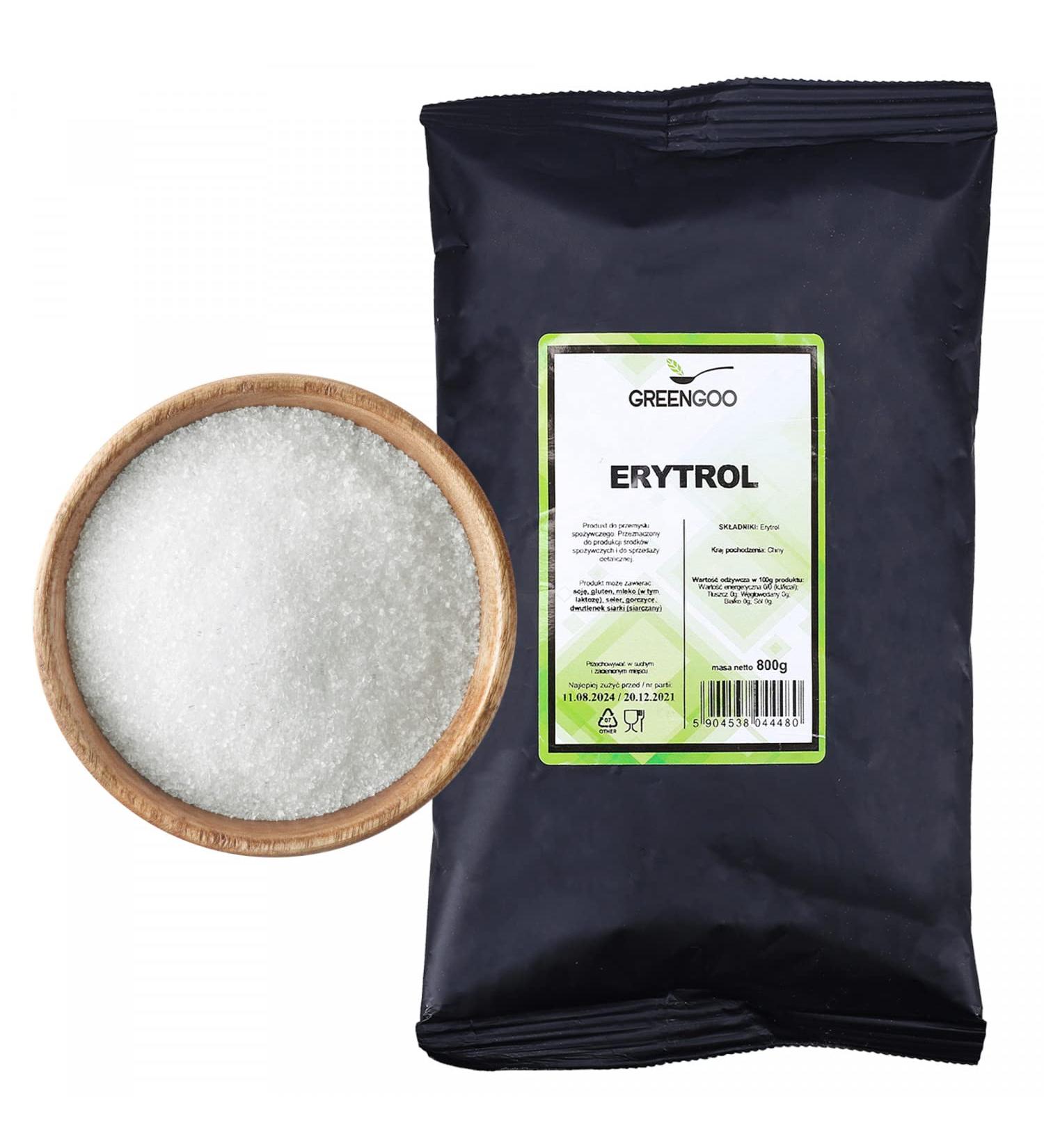 GREENGOO Erythritol Natural Sugar Substitute Zero Calorie Sweetener 800g | Erythritol - Sugar Free 0 kcal 100% NATURAL | Vegan Gluten Free & Caries Free Calorie Free Light Sugar - Buy Online on GoSupps.com