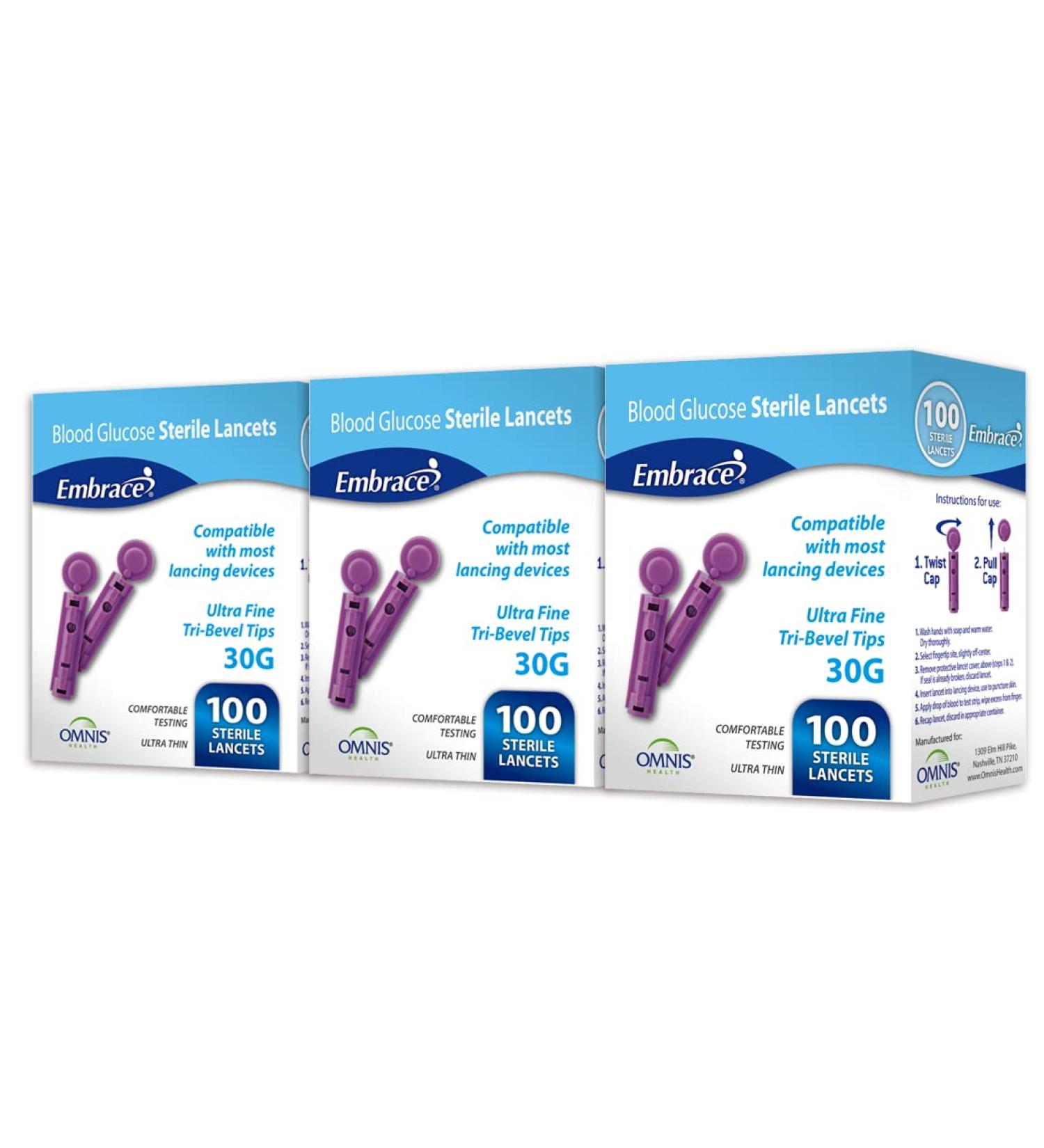 Omnis Health 30G Lancets 300ct - Premium Quality Lancets for Blood Glucose Testing - Buy Online on GoSupps.com