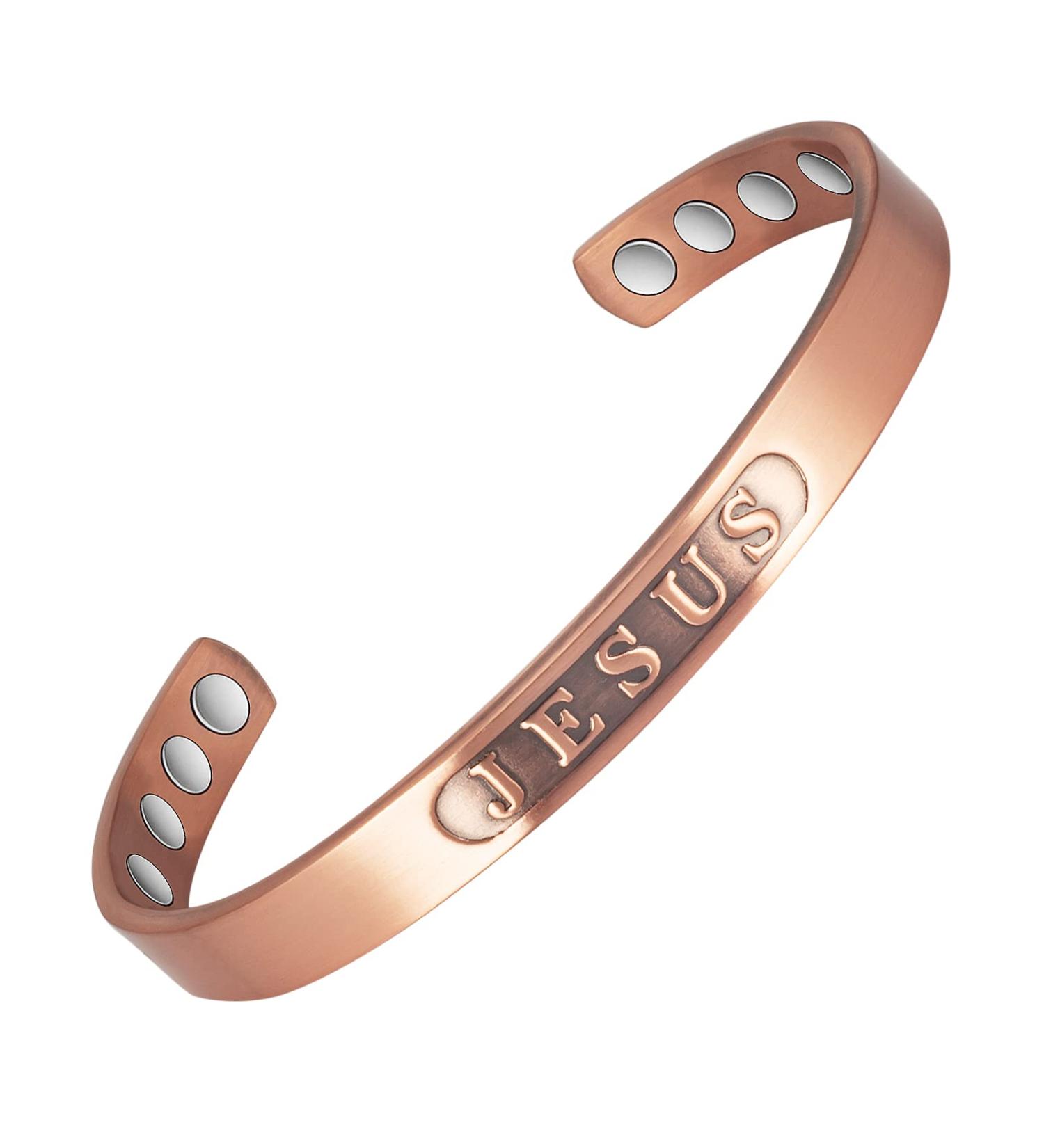Enermagix Magnetic Copper Bracelets for Men & Women - 99.9% Solid Copper Cuffs with 3510 Gauss Magnets - Buy Online on GoSupps.com