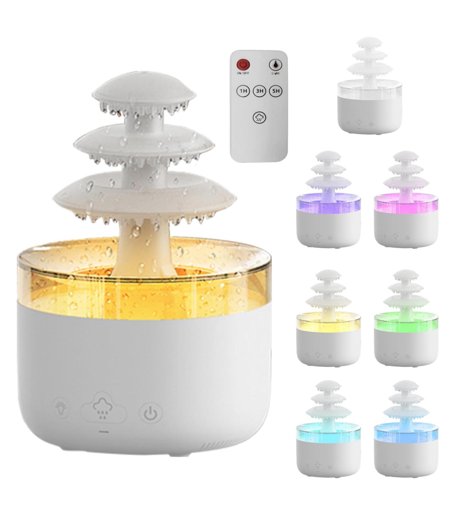 Rain Cloud Humidifier & Essential Oil Diffuser - 2 in 1 with 7 Colors 500ml Capacity for Relaxation & Sleep - Buy Online on GoSupps.com
