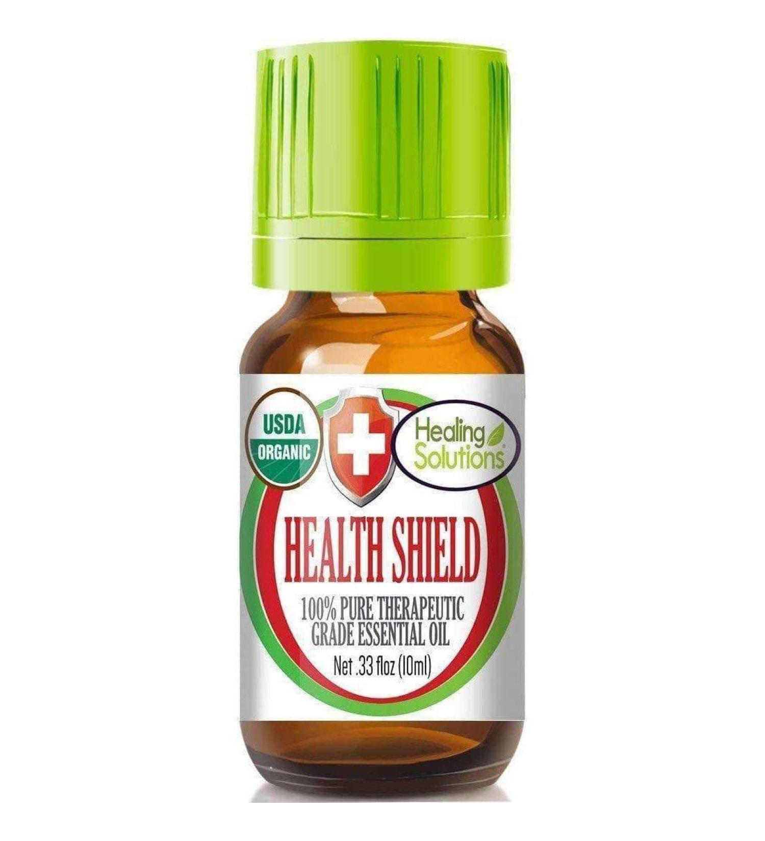 Healing Solutions Health Shield Organic Essential Oil - 10 ml (0.33 oz) - Pure Undiluted Aromatherapy - Therapeutic Grade Essential Oils