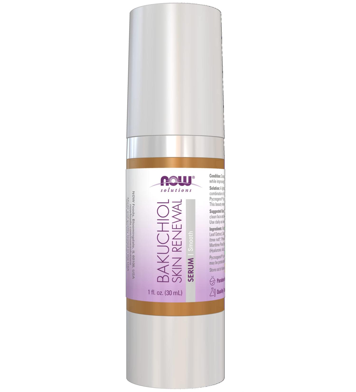 Now Foods Bakuchiol Skin Renewal Serum | 1 fl oz | Natural Anti-Aging Formula - Buy Online on GoSupps.com