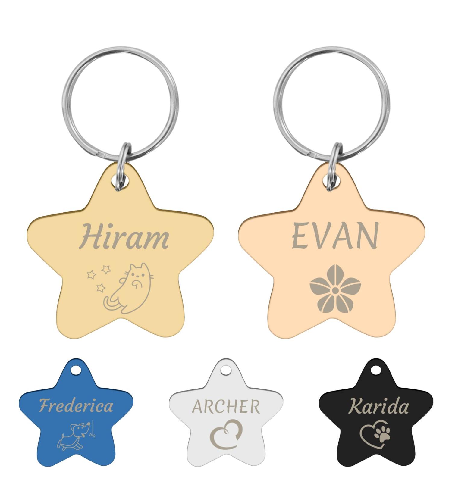 Personalized Engraved Dog Tags by Camal - Custom Stainless Steel Tags for Dogs & Cats | Heart Bone Round & More Shapes - Buy Online on GoSupps.com