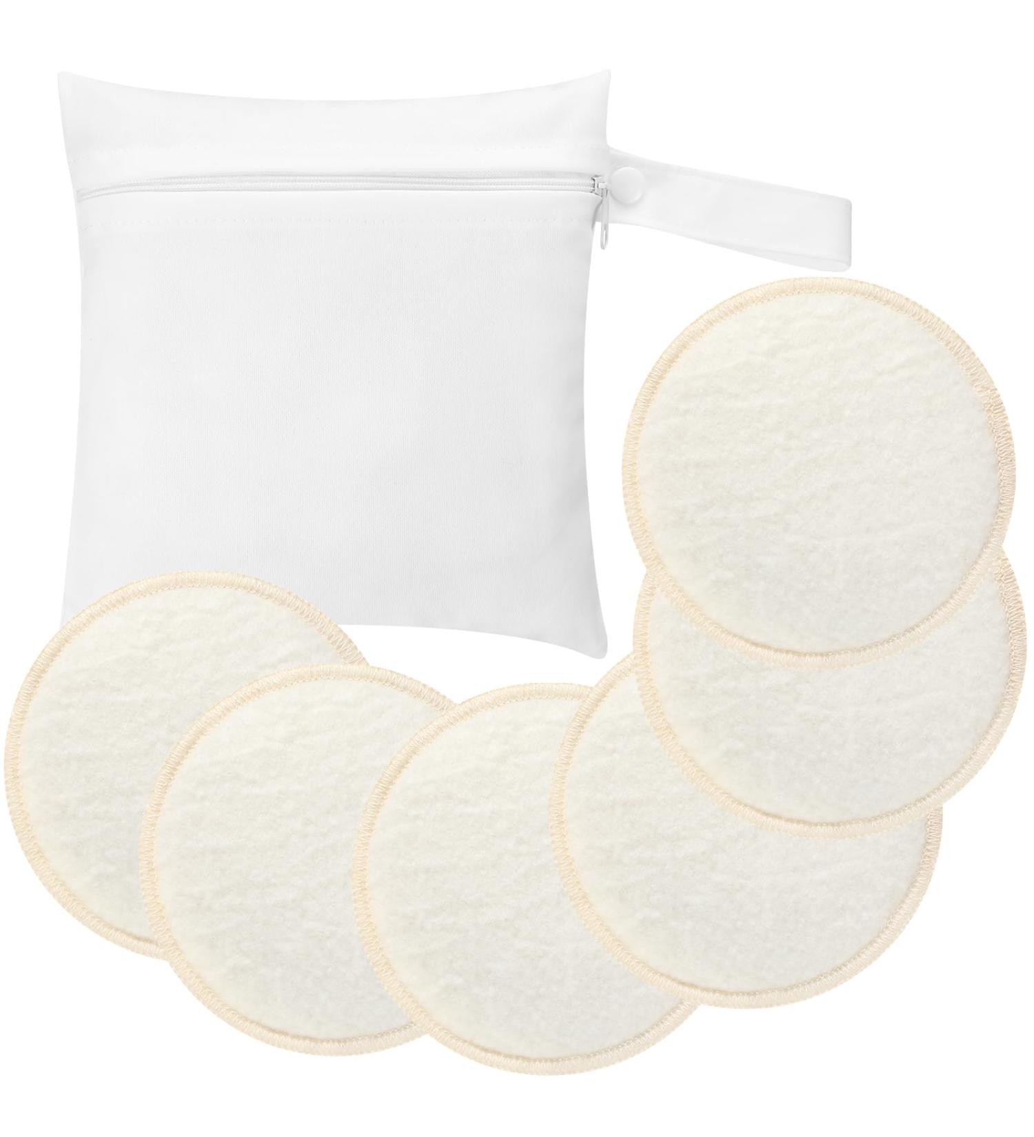 Yousoontic Merino Wool Nursing Pads | Reusable & Washable Breast Pads for Breastfeeding | 6 Pack with Wash Bag | Eco-Friendly Nursing Pads - Buy Online on GoSupps.com