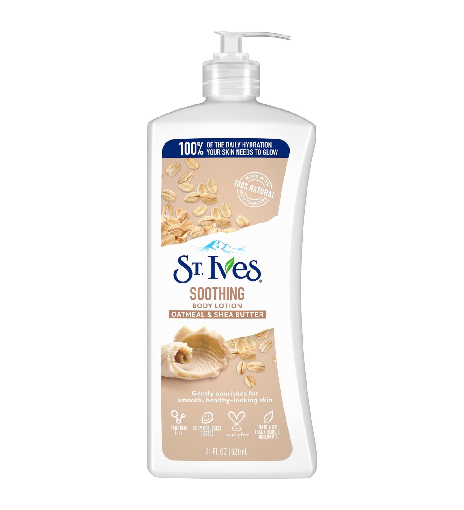 St. Ives Nourish & Soothe Oatmeal & Shea Butter Body Lotion 21 oz (Pack of 2)