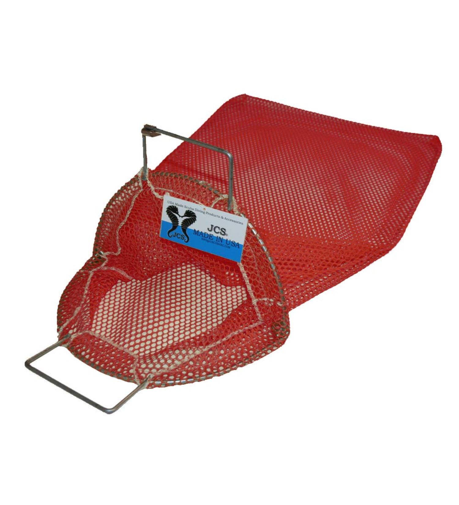JCS Small Uncoated Galvanized Wire Handle Mesh Catch Bag, Approx. 15inch x 20inch, 7 Popular Colors Red