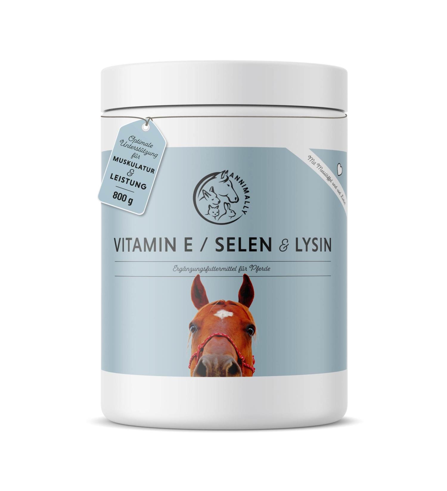 Annimally Selen - Premium Vitamin E Lysine & Selenium Powder for Horses | 800g Muscle & Performance Support Supplement - Buy Online on GoSupps.com