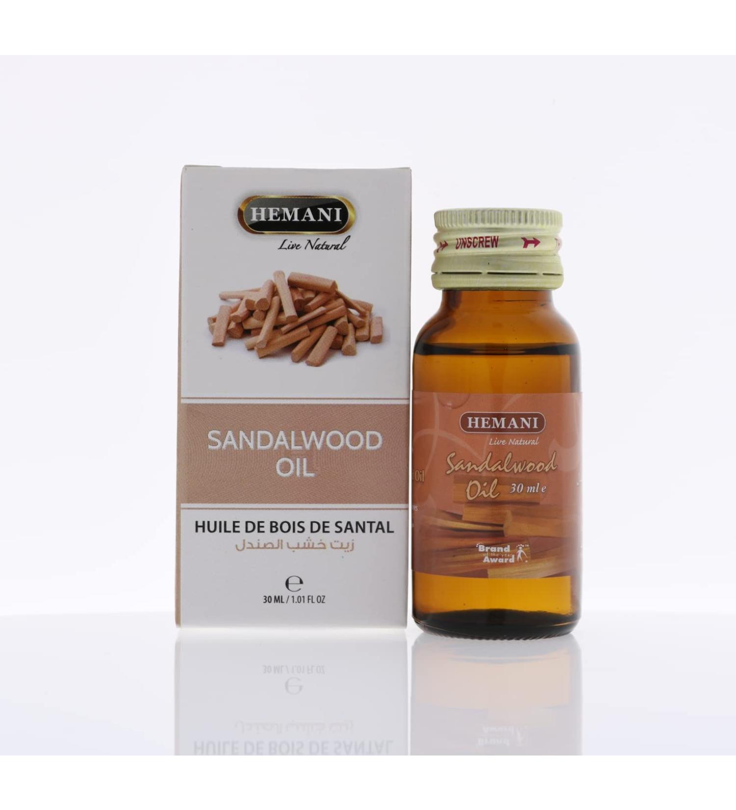 Hemani Sandalwood Essential Oil 30ml - Therapeutic Grade for Aromatherapy Natural Relaxation 100% Pure High-Concentration Formula Sandal Wood Glass Bottle Professional Grade. - Buy Online on GoSupps.com