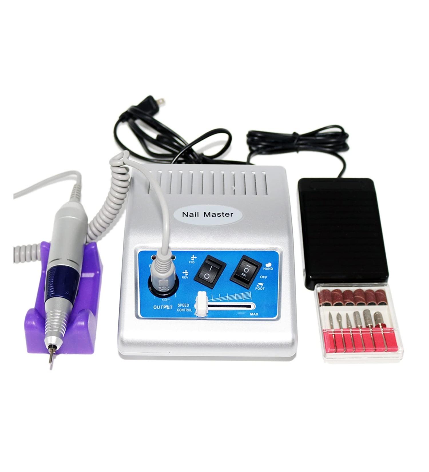 Nail kit 30000RPM Electric Nail Drill Nail Art Files Tool with Bits Pedicure Silver Manicure Equipment for Home Use 30000rpm Nail kit for Beginners with Everything - Buy Online on GoSupps.com