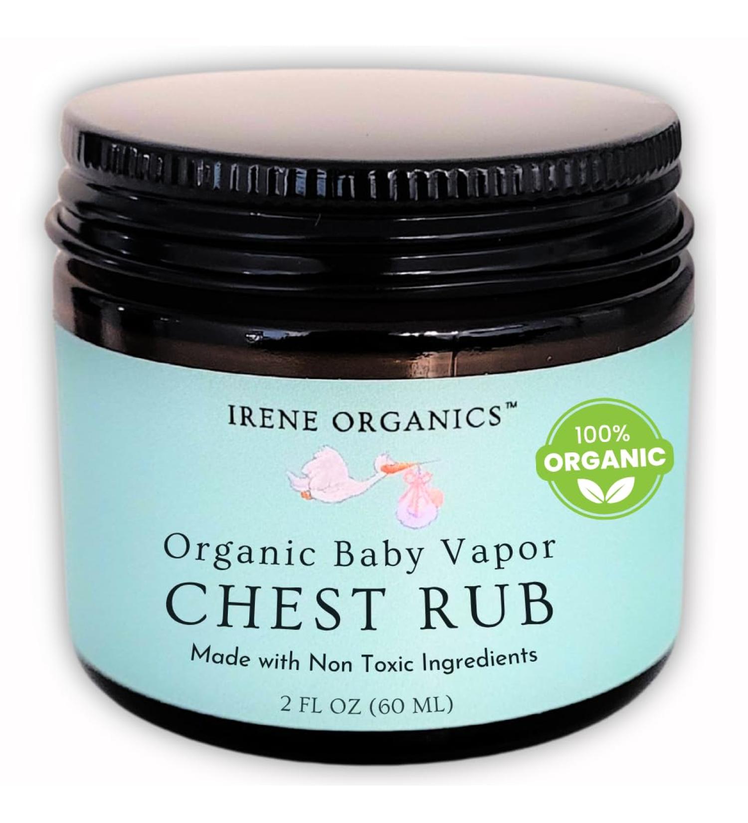 Irene Organics Organic Baby Vapor Chest Rub Clean Vapo Rub Made with Non Toxic Ingredients Organic Cough & Congestion Relief Balm Safe Natural Eucalyptus & Lavender Rub for Newborns & Kids 2 Ounce (Pack of 1) - Buy Online on GoSupps.com