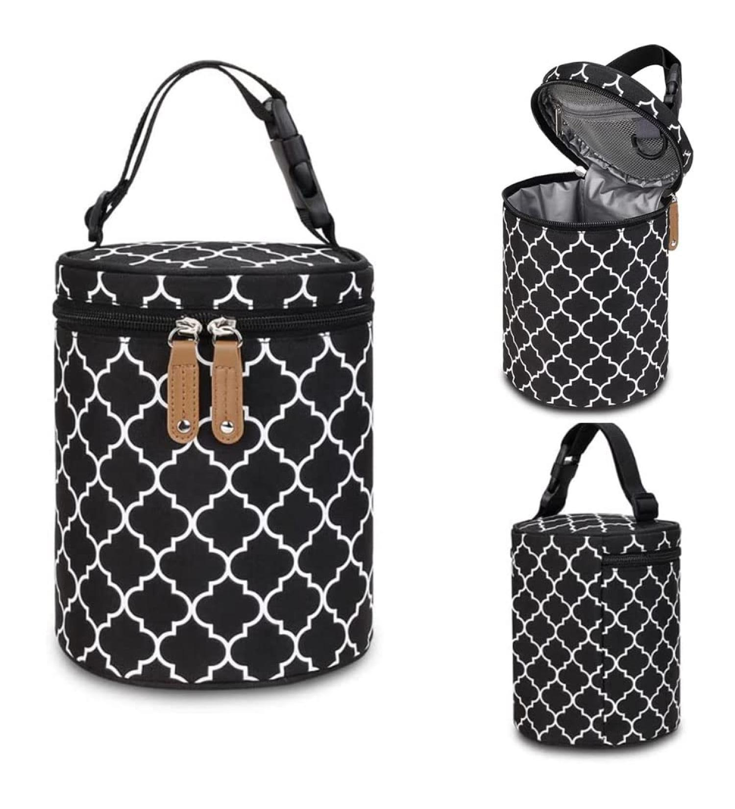 DZOZO Insulated Baby Bottle Bag - Portable Breastmilk Cooler and Milk Bottle Holder (Black) - Buy Online on GoSupps.com