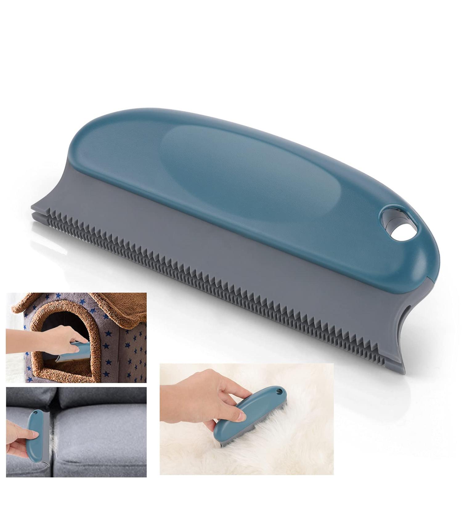 Molain Animal Hair Remover Brush - Effective Dog & Cat Hair Removal for Carpets Furniture and Cars - Dark Blue Rubber Brush - Buy Online on GoSupps.com