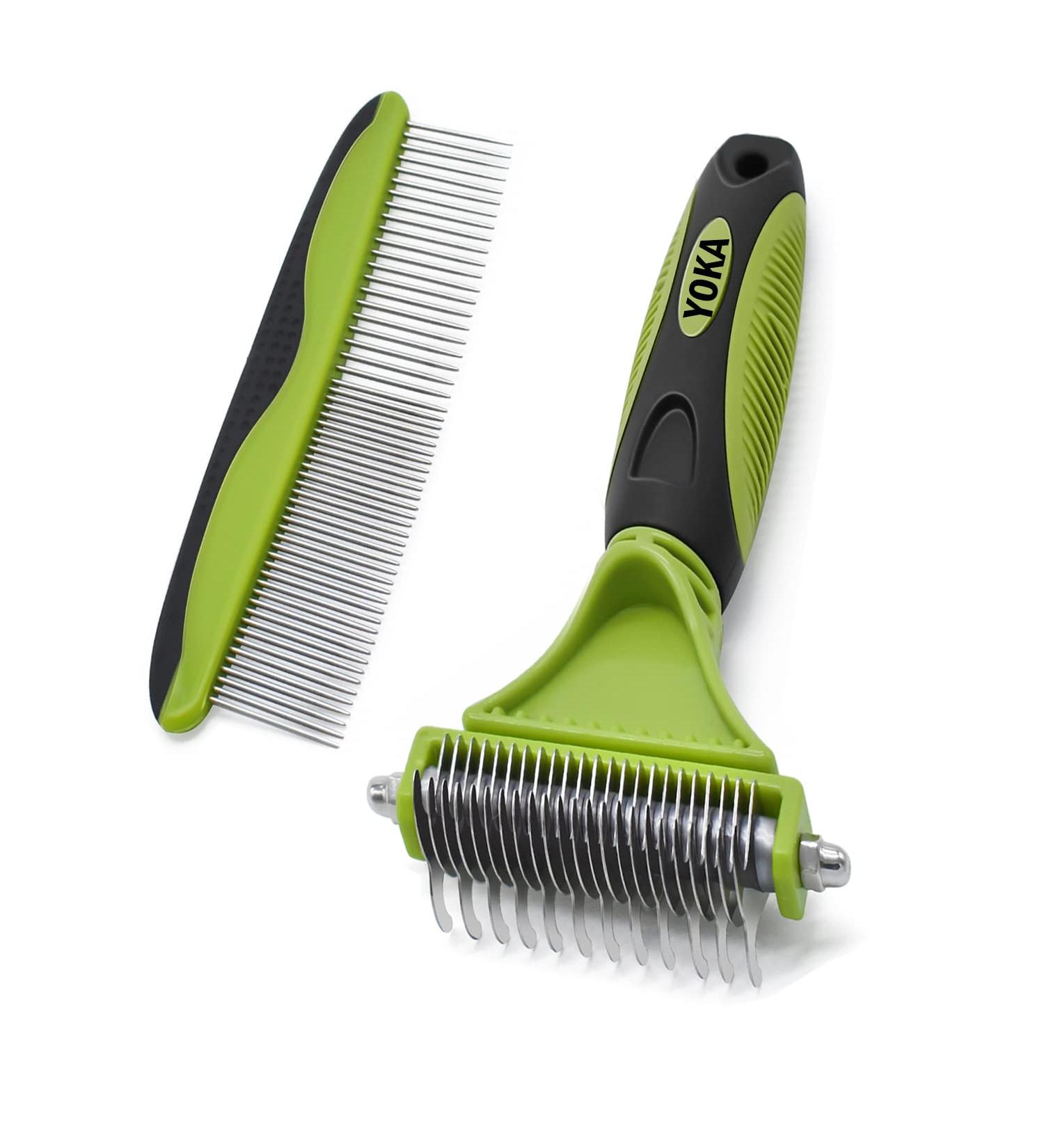 Dogs Knot Remover Rake Dematting Comb for Dog - Pets Brushes for Grooming Long/Heavy Hair Dogs and Cats Removes Loose Undercoat Knots and Angled Hair - Buy Online on GoSupps.com