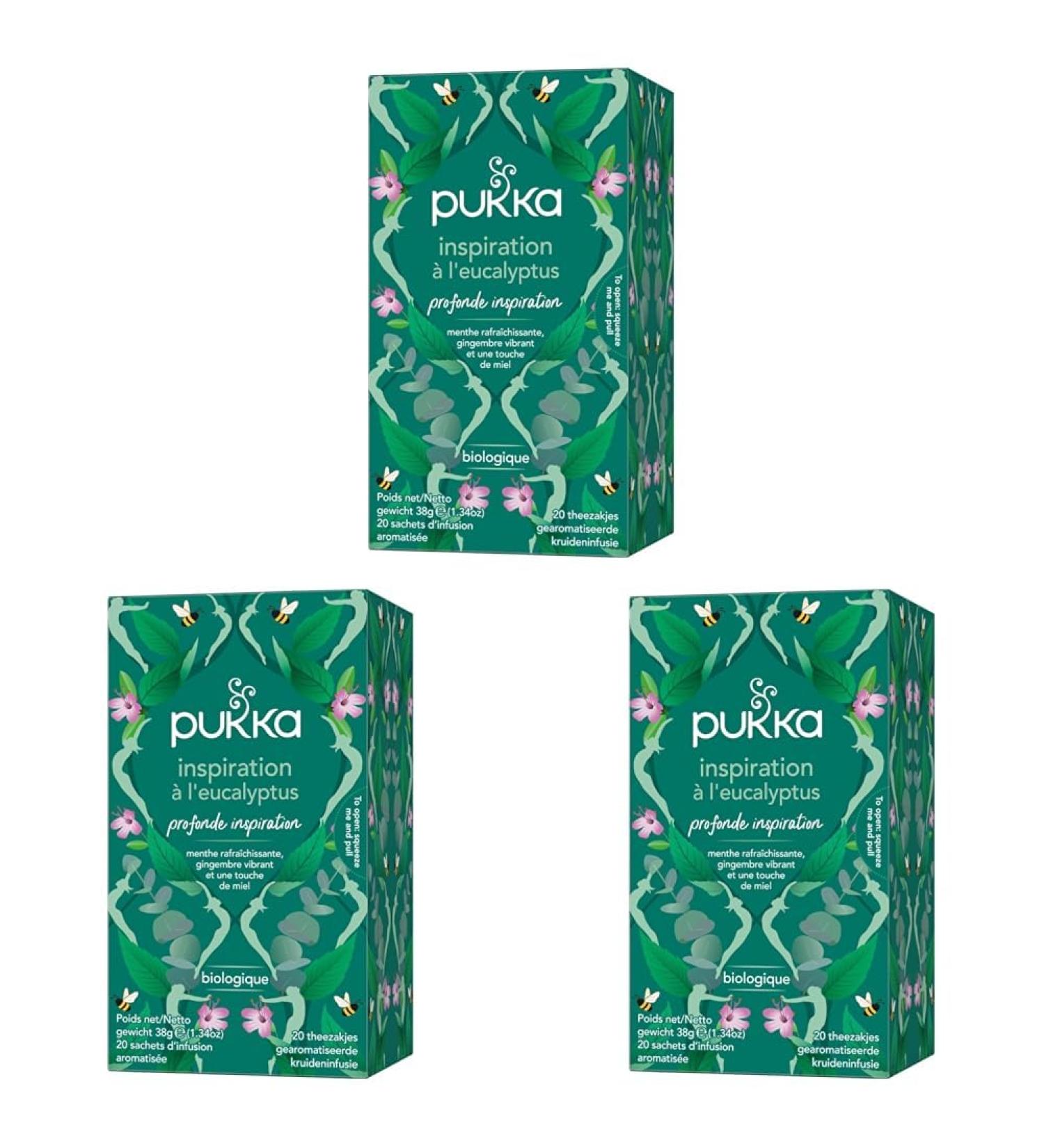 Pukka Inspiration l'Eucalyptus 20 sachets (Lot de 3) Pack of 3