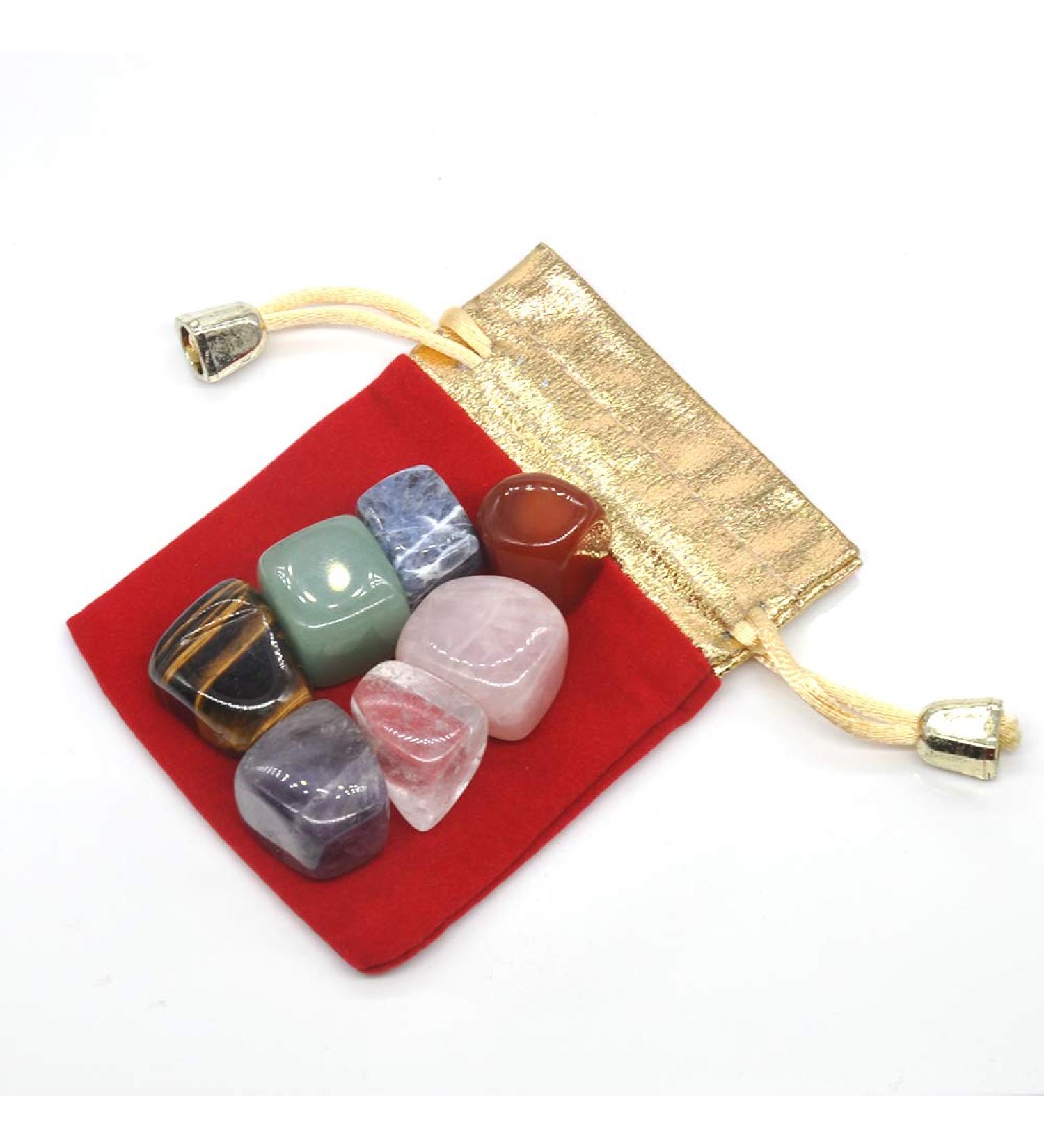 7PCS/Set Natural Stones Gemstone Bulk Crystals Quartz Ornaments Home Decoration Gifts Bag for Crystal - Buy Online on GoSupps.com