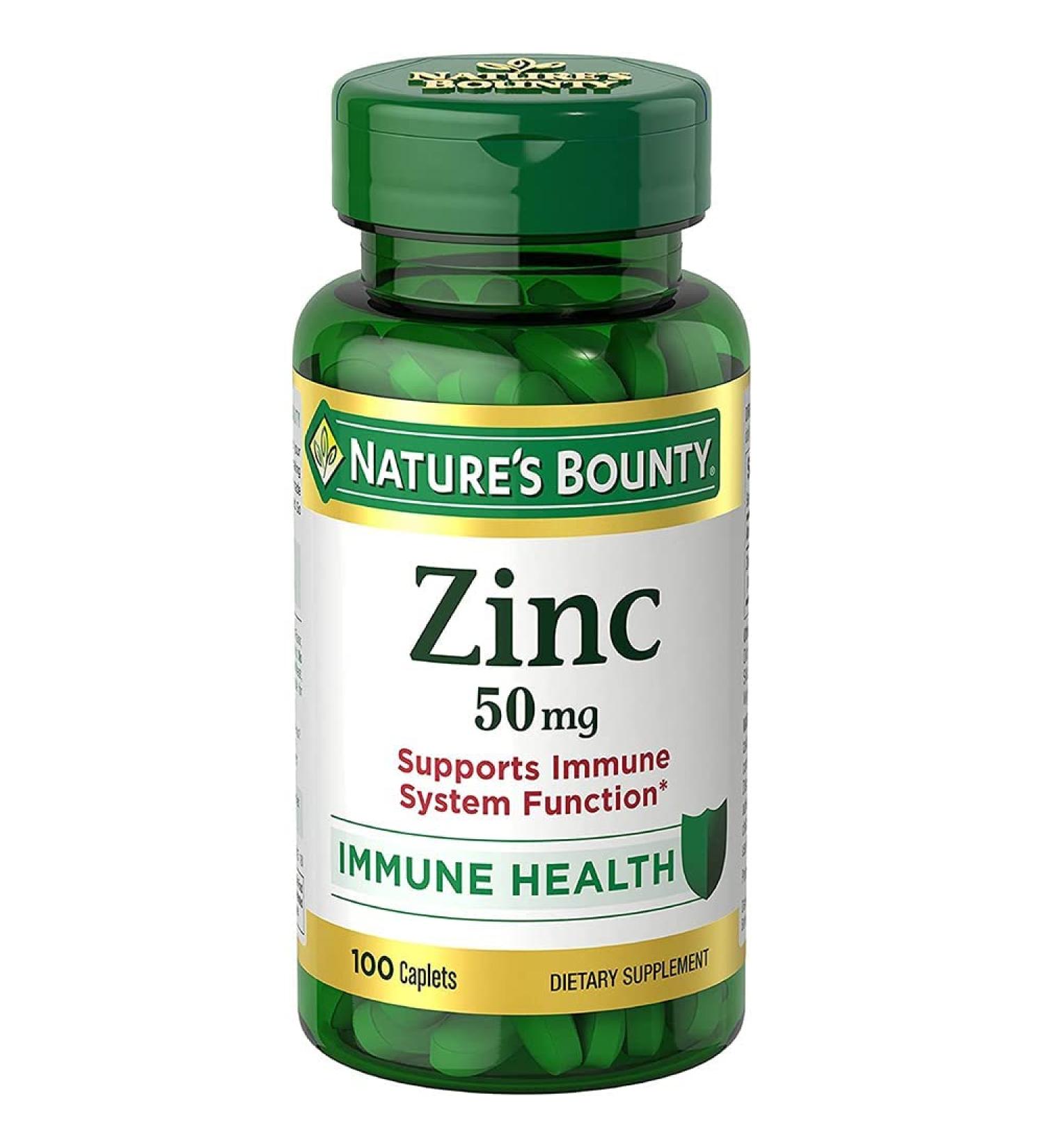 Nature's Bounty Zinc 50mg Caplets - Immune Support Supplement (100 Ct) - Buy Online on GoSupps.com