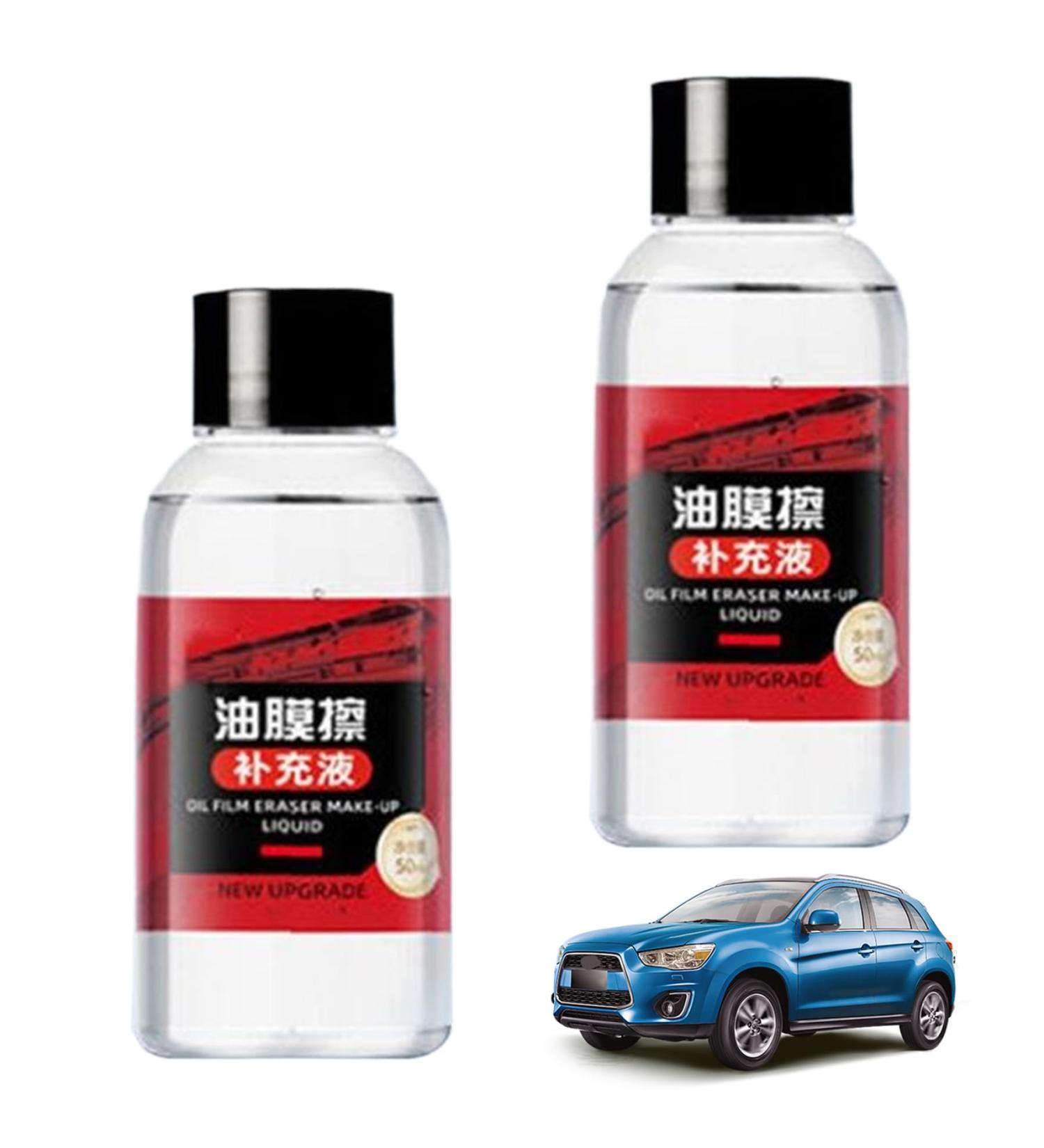 2Pcs Glass Oil Film Remover 50ml Quick-Cleaning Car Glass Oil Film Cleaner Oil Film Remover for Car Window to Improves Clarity Stain Remover for Car Oil Film Cleaning Brush - Buy Online on GoSupps.com