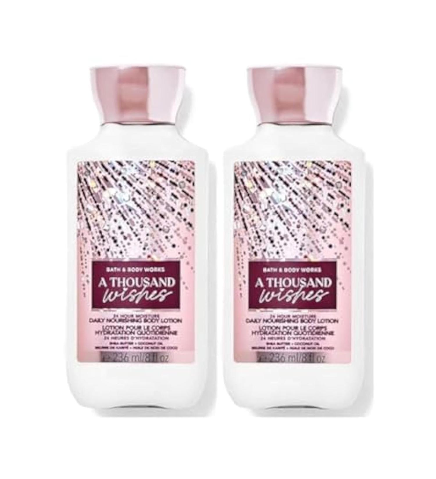 Bath and Body Works A Thousand Wishes Super Smooth Body Lotion Sets Gift For Women 8 Oz -2 Pack (A Thousand Wishes)