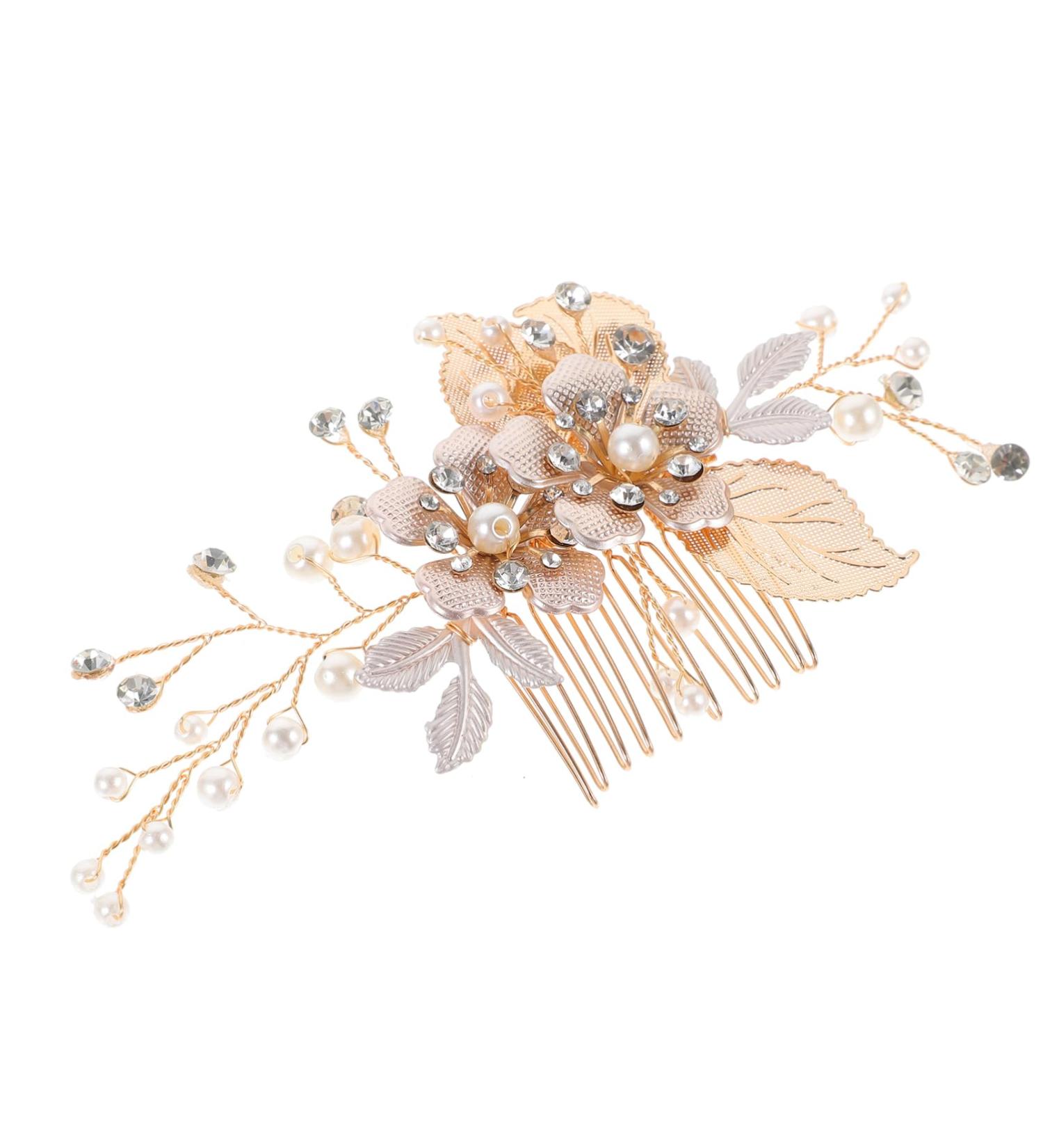 Ipetboom Aesthetic Hair Accessories Hair Comb Alloy Hollow Out Bridesmaid Headgear Hair Comb Wedding - Buy Online on GoSupps.com