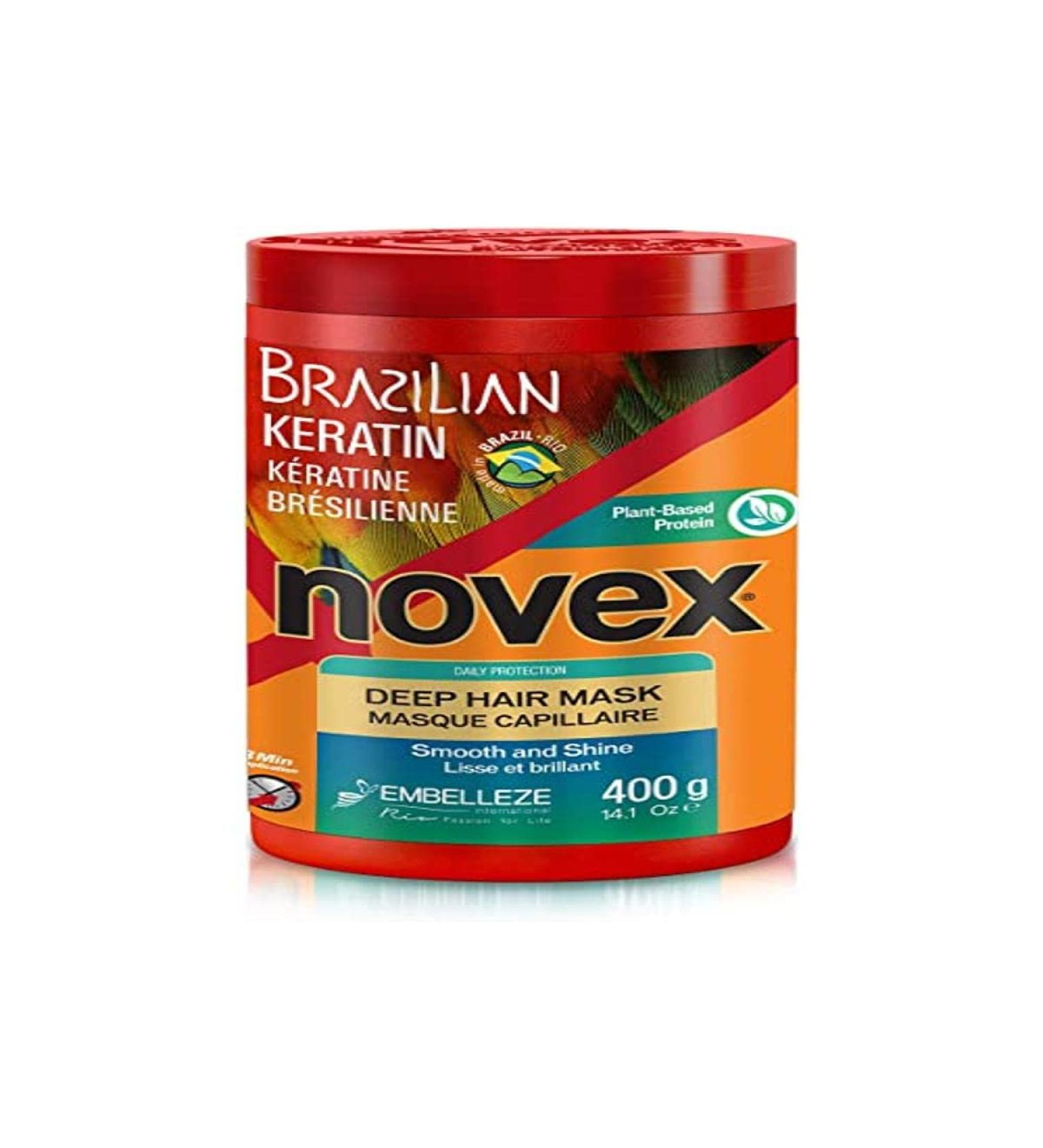 Novex Brazilian Keratin Hair Care Treatment Cream 14.1 Oz - Reconstructive Keratin  Frizz control & Damage Repair