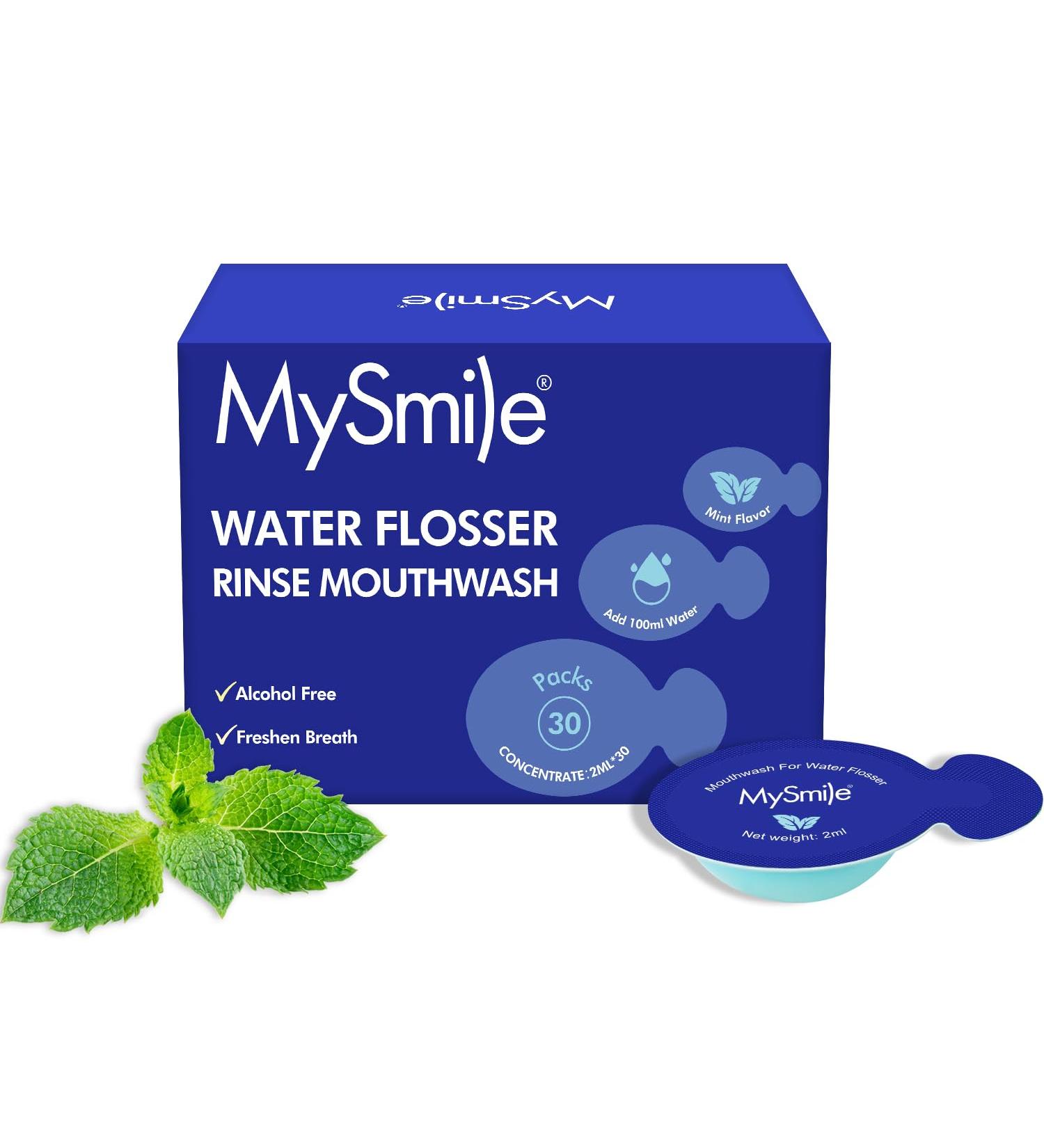 MySmile Water Flosser Mouthwash Travel Size Concentrated Mouth Wash for Adults 15x Concentrated Equals 200 FL oz Alcohol Free for Bad Breath Fresh Mint (30 Uses 0.06 fl oz) - Buy Online on GoSupps.com