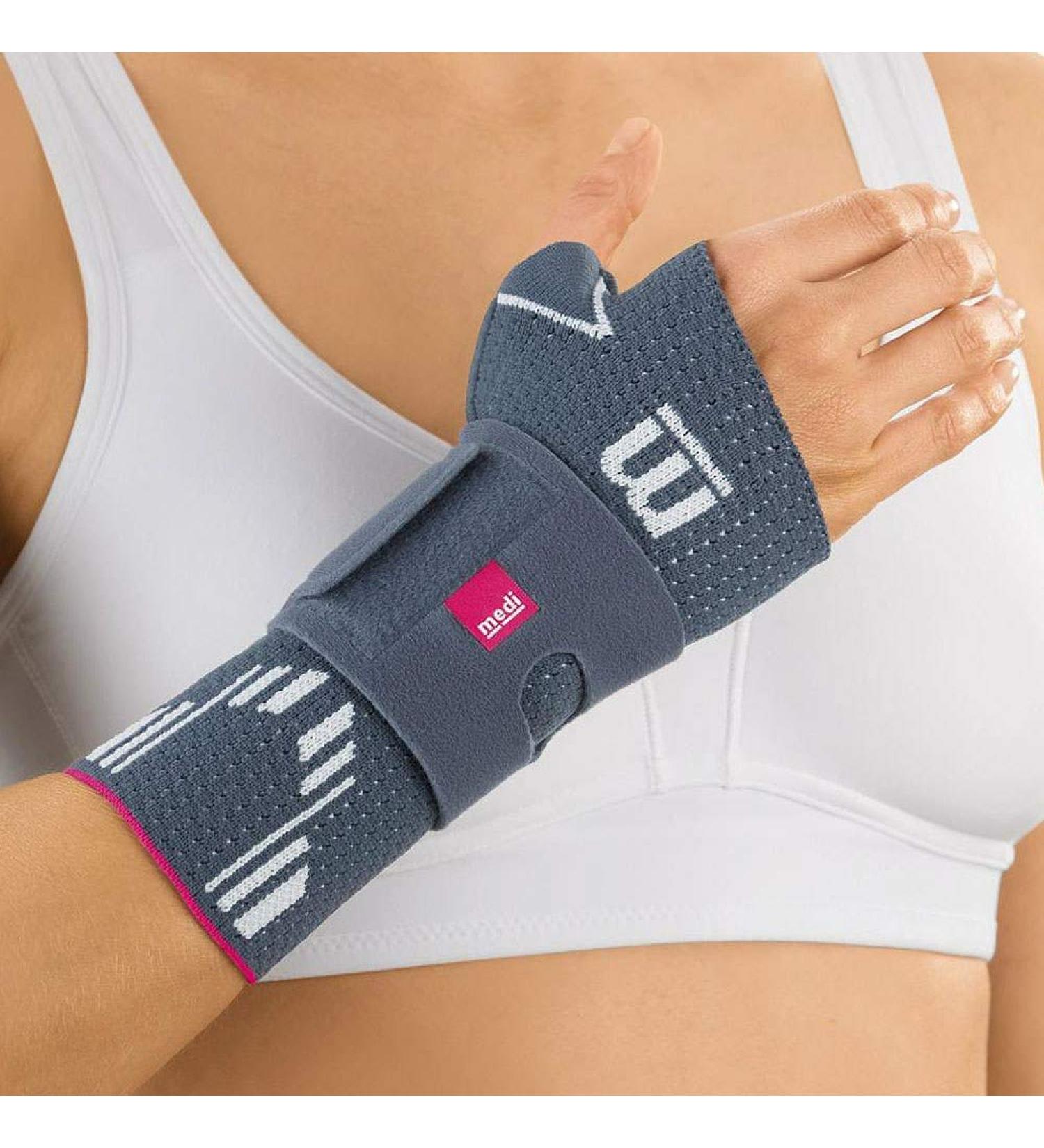 Medi Manumed Active Knit Wrist Support Left (Silver) - Large | International Shipping Available - Buy Online on GoSupps.com