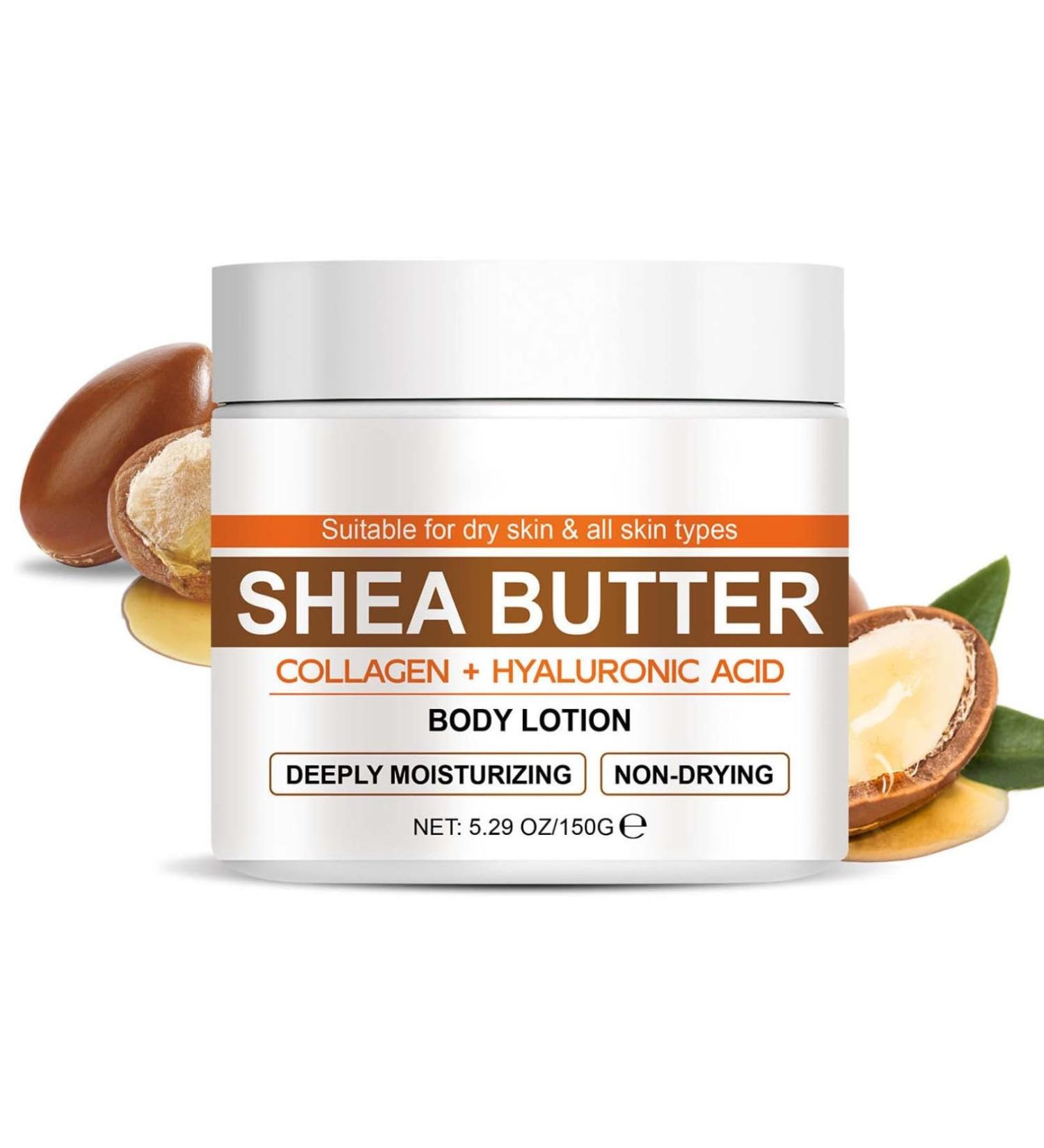 Shea Butter Moisturizing Balm Shea Butter Repair Body Cream Shea Butter Collagens + Hyaluronicacid Body Lotion Deeply Moisturizing Non-Drying Helps Restore Skin Barrier - Buy Online on GoSupps.com