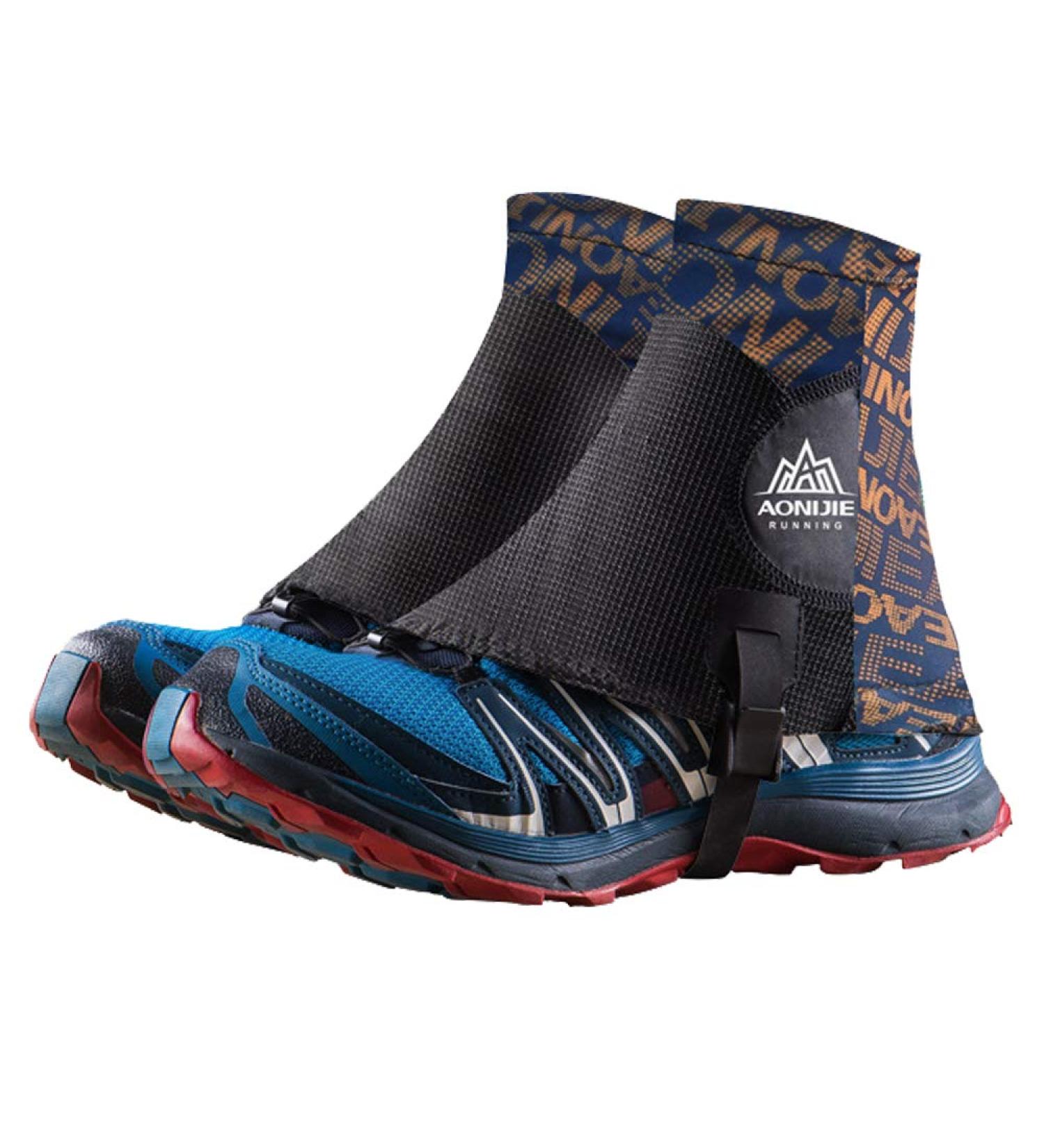 1 Pair Low Trail Running Gaiters | Sandproof Ankle Gaiters for Outdoor Activities | Lightweight Protective Reflective Shoe Covers | Ideal for Hiking, Walking, Marathon | Black Orange - Buy Online on GoSupps.com