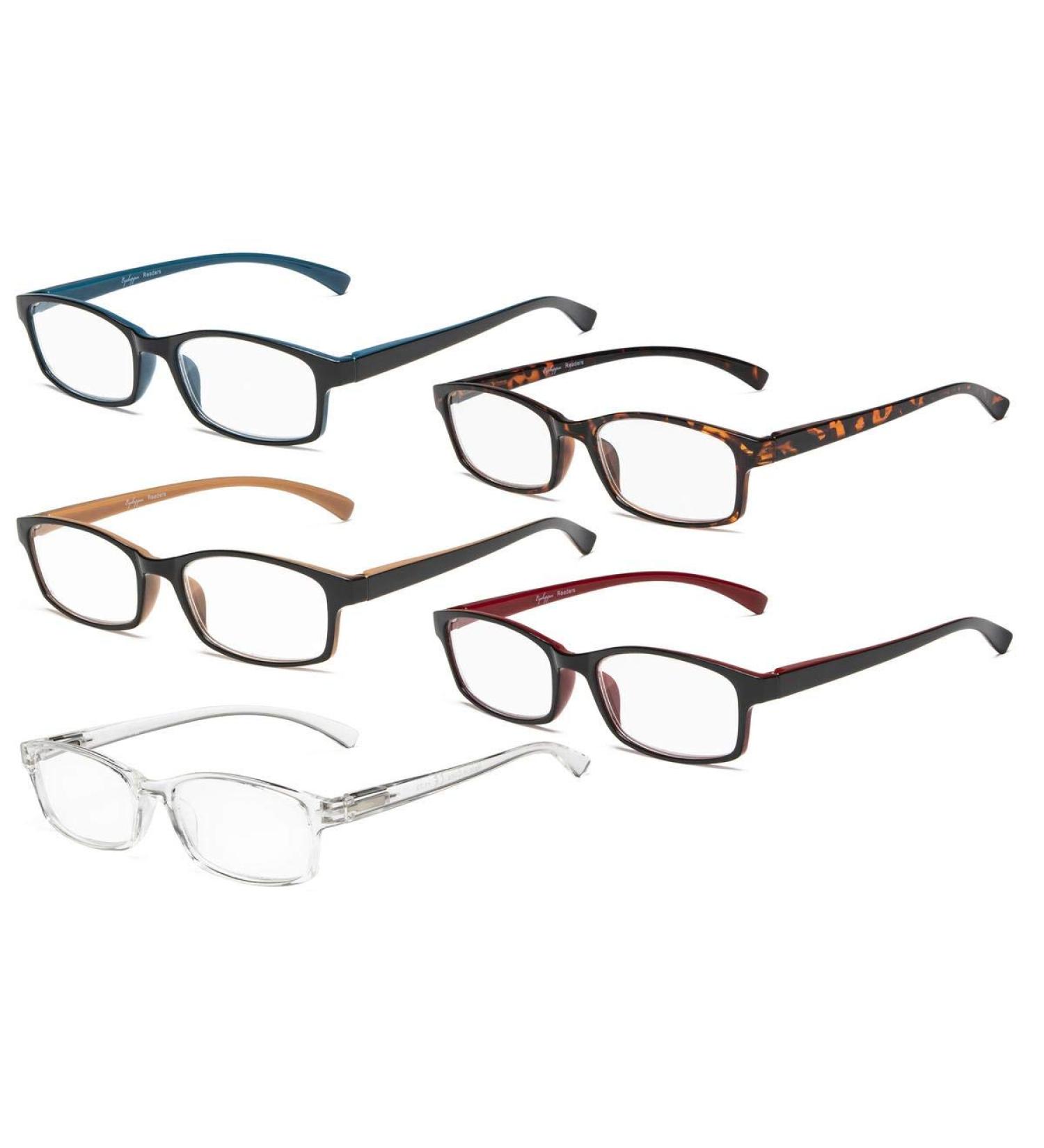 Eyekepper 5 Pairs +2.00 Comfort Reading Glasses for Men & Women - Multicolor Set | International Shipping Available - Buy Online on GoSupps.com