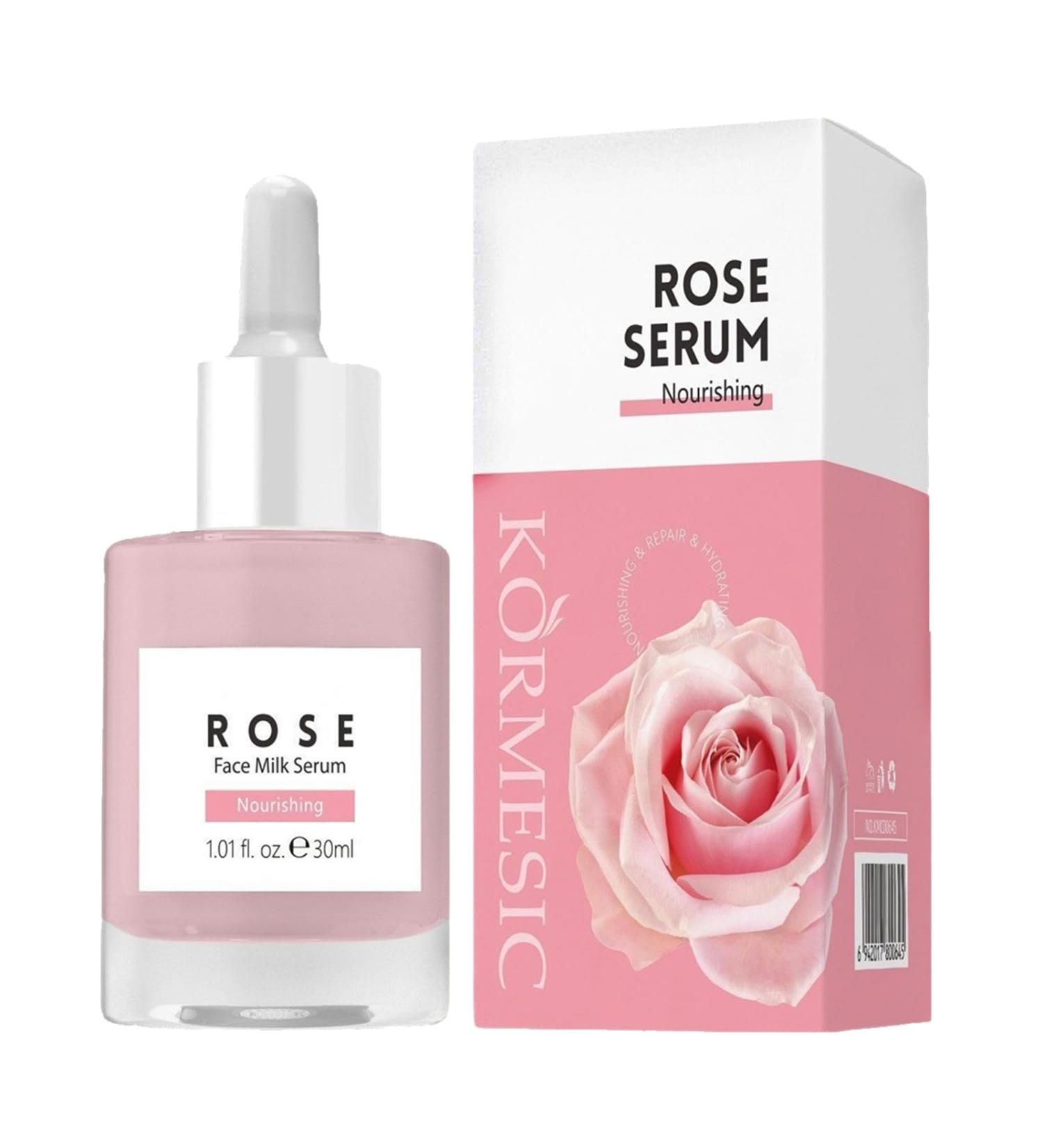 Rose Face Milk Serum Glow Rose Essence Rose Face Care Essence Milk Rose Extract Face Serum Rose Anti Aging Face Moisturizer Rose Face Essence Improve Dull Skin & Soft Skin Tone - Buy Online on GoSupps.com